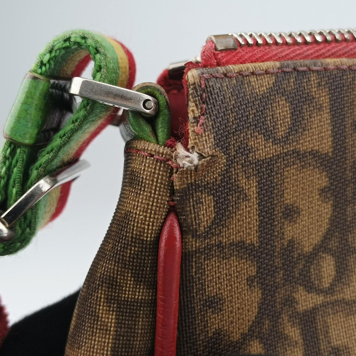 Pre-owned Christian Dior Rasta Trotter Messenger beige×Multicolour PVC coated canvas  shoulderbag | stylenewstar