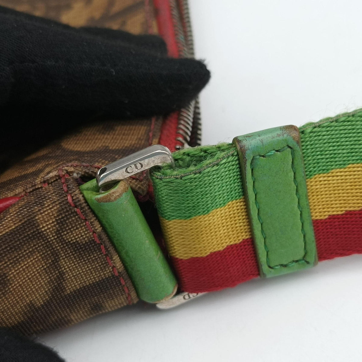 Pre-owned Christian Dior Rasta Trotter Messenger beige×Multicolour PVC coated canvas  shoulderbag | stylenewstar