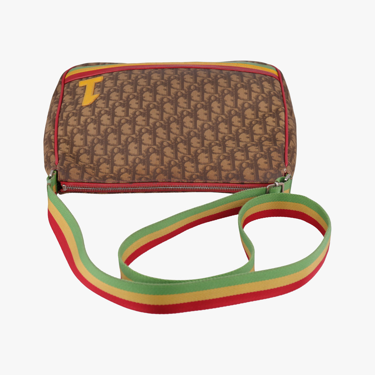Pre-owned Christian Dior Rasta Trotter Messenger beige×Multicolour PVC coated canvas  shoulderbag | stylenewstar