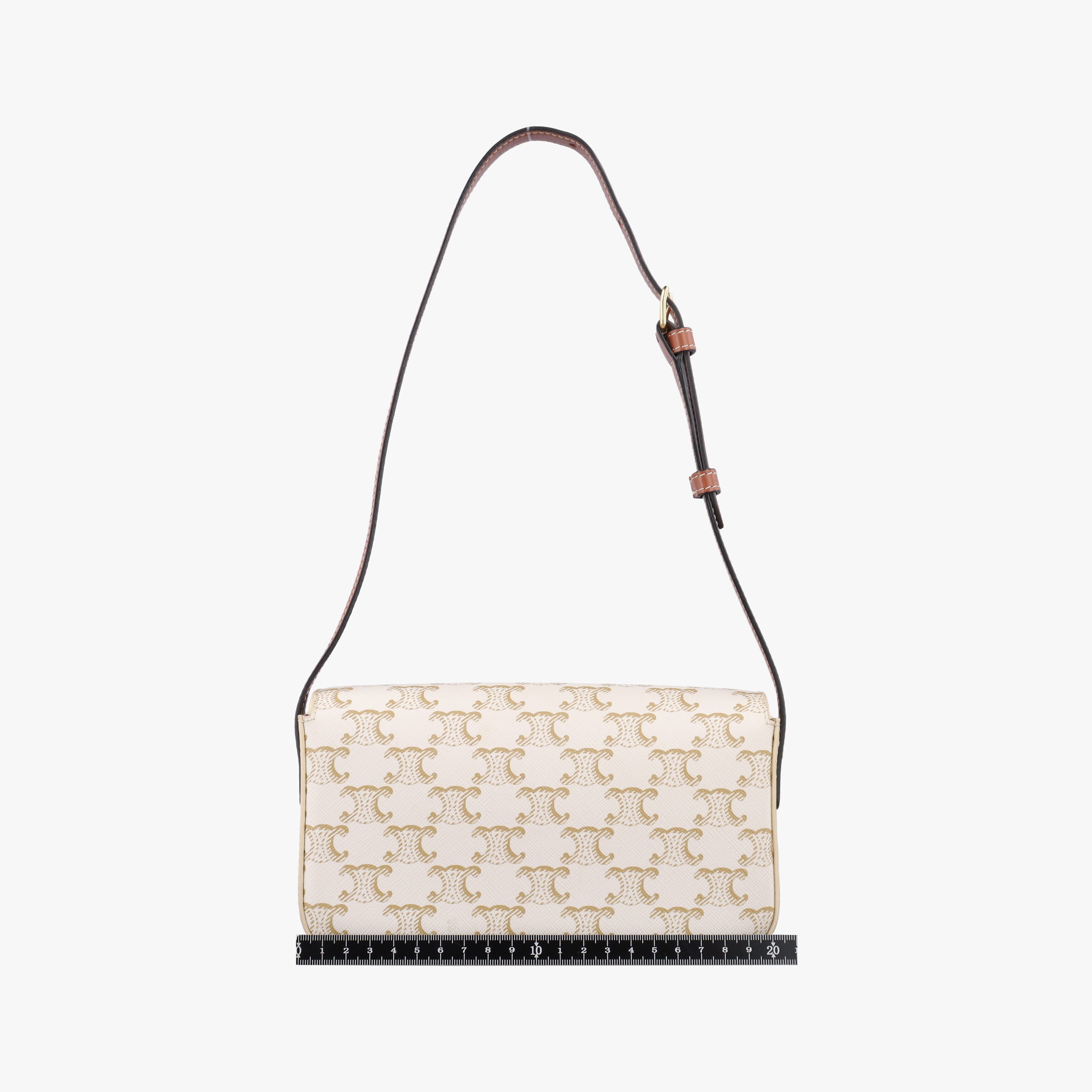 Vintage Celine Teen Triomphe White PVC coated canvas  shoulderbag | stylenewstar