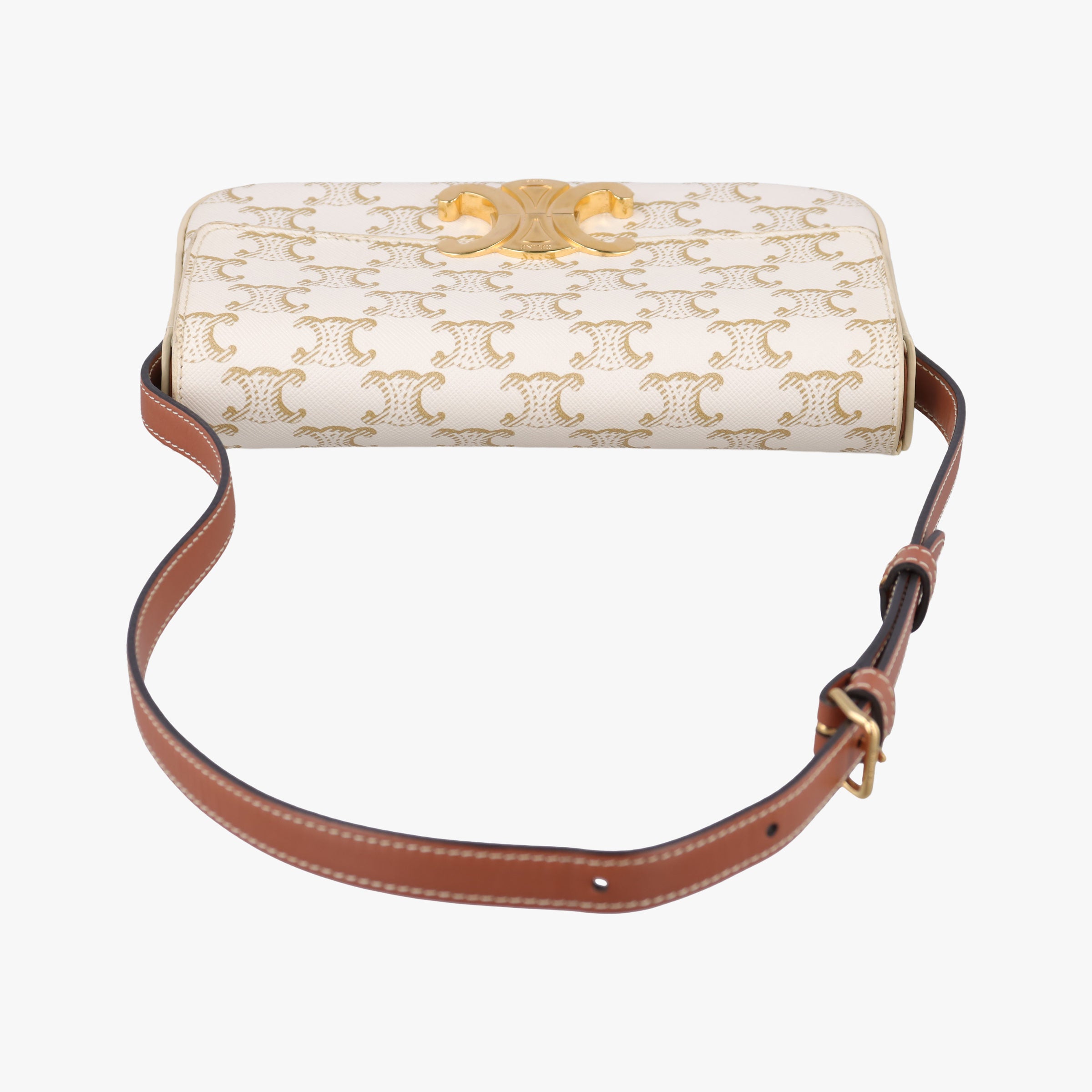 Vintage Celine Teen Triomphe White PVC coated canvas  shoulderbag | stylenewstar