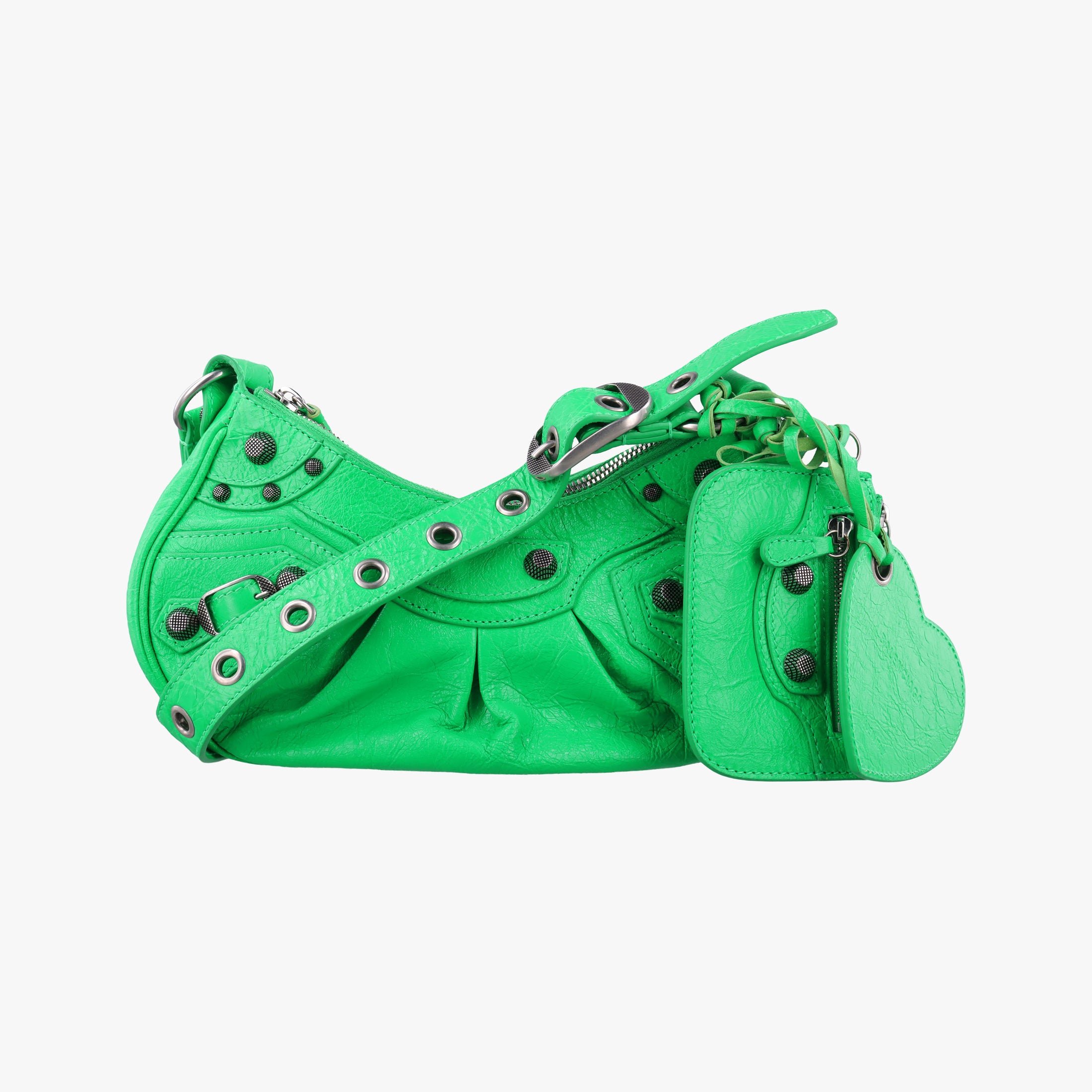Pre-owned Balenciaga Le Cagole Green lambskin  shoulderbag | stylenewstar