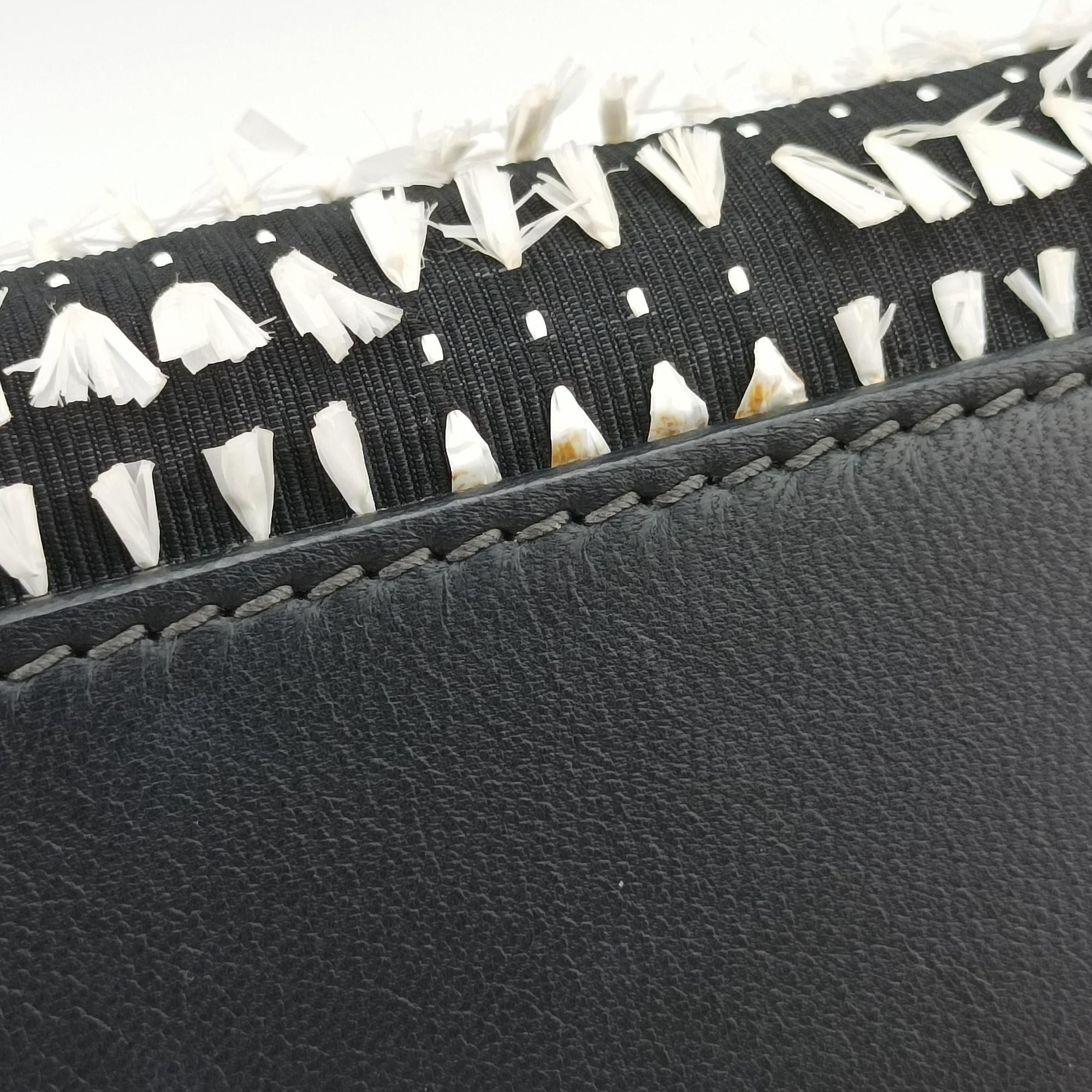 Secondhand Dolce & Gabbana SICILY Black×white Canvas × Leather  shoulderbag | stylenewstar