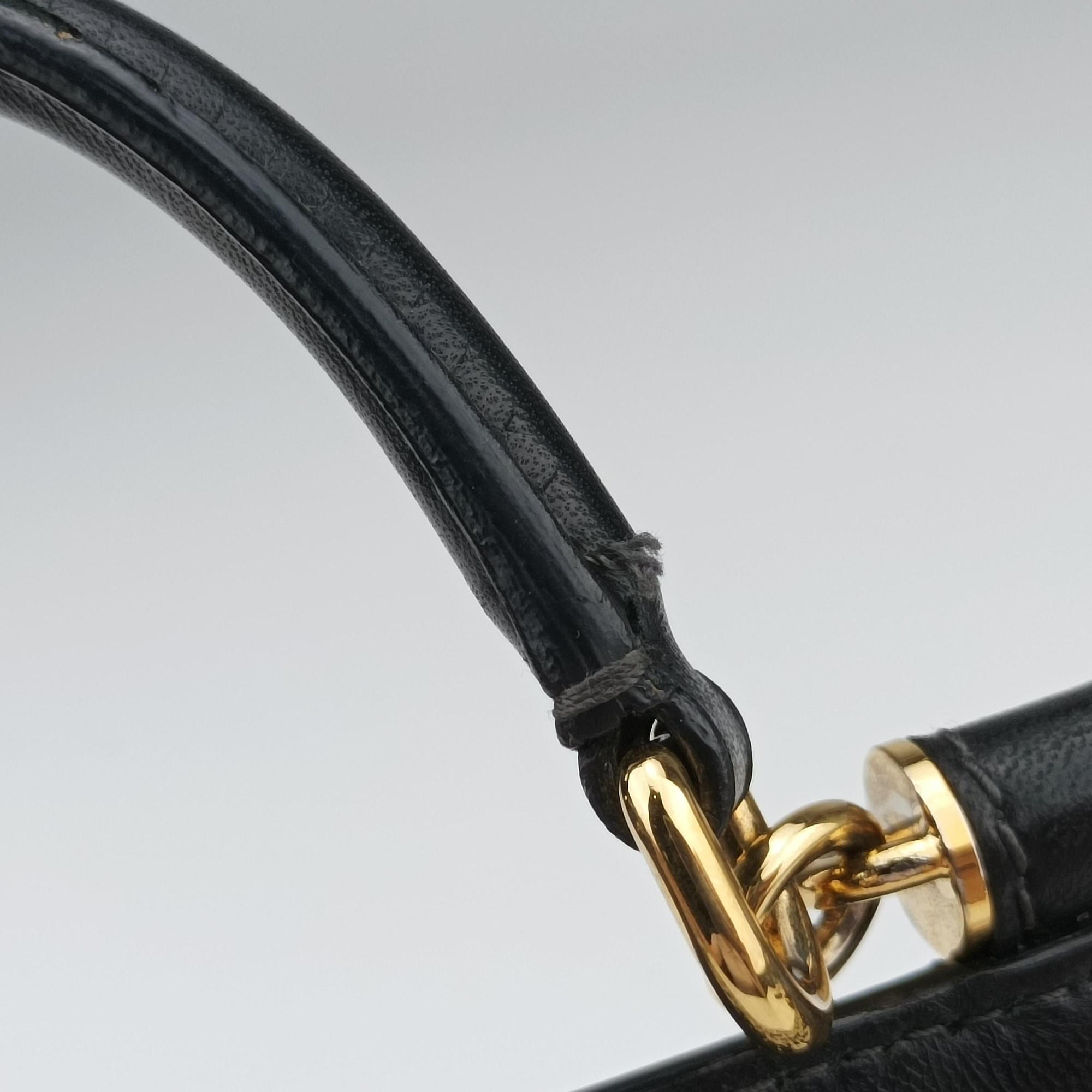 Secondhand Dolce & Gabbana SICILY Black×white Canvas × Leather  shoulderbag | stylenewstar