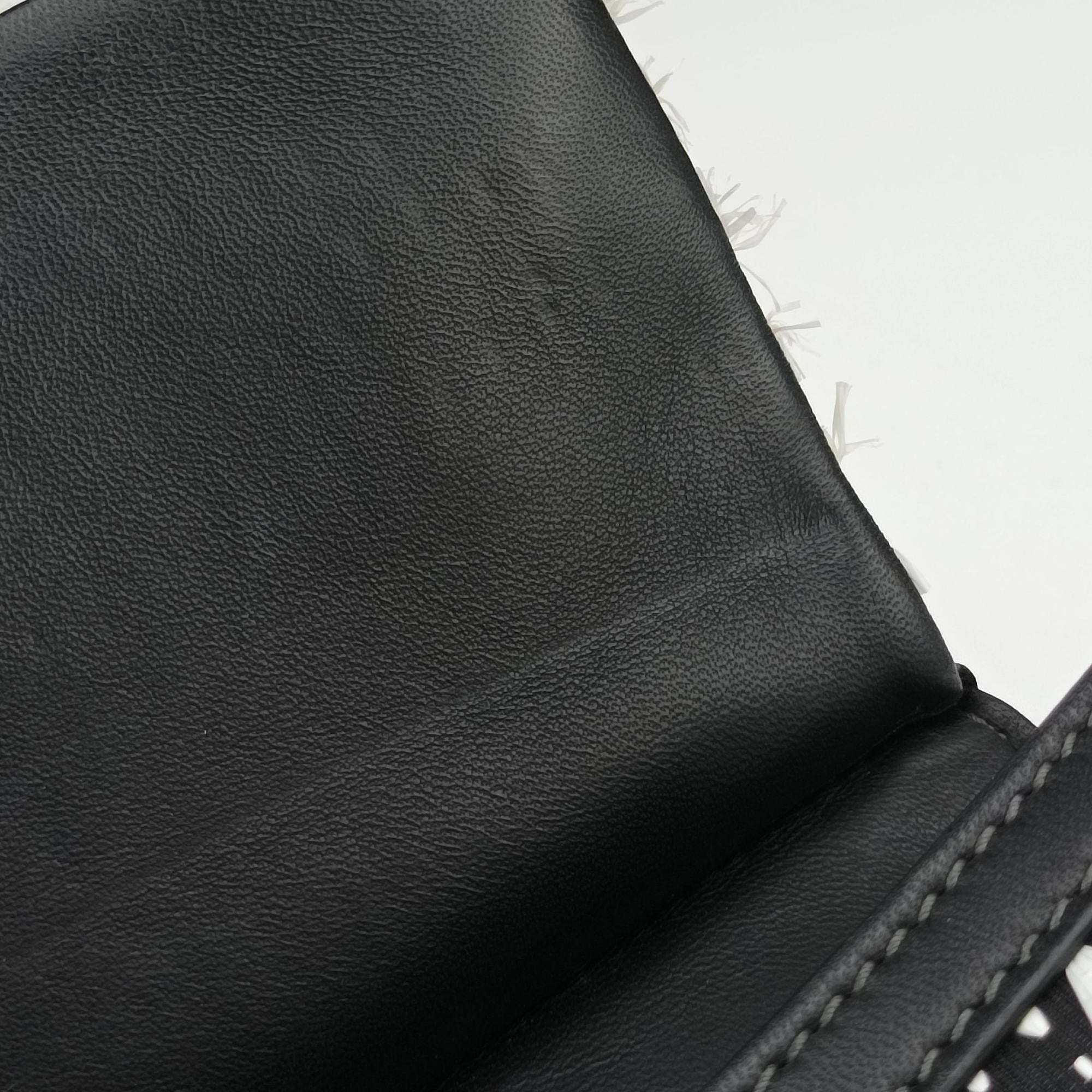 Secondhand Dolce & Gabbana SICILY Black×white Canvas × Leather  shoulderbag | stylenewstar