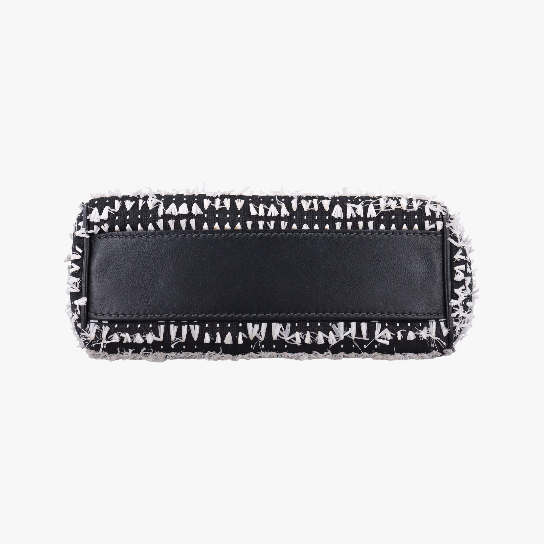 Secondhand Dolce & Gabbana SICILY Black×white Canvas × Leather  shoulderbag | stylenewstar