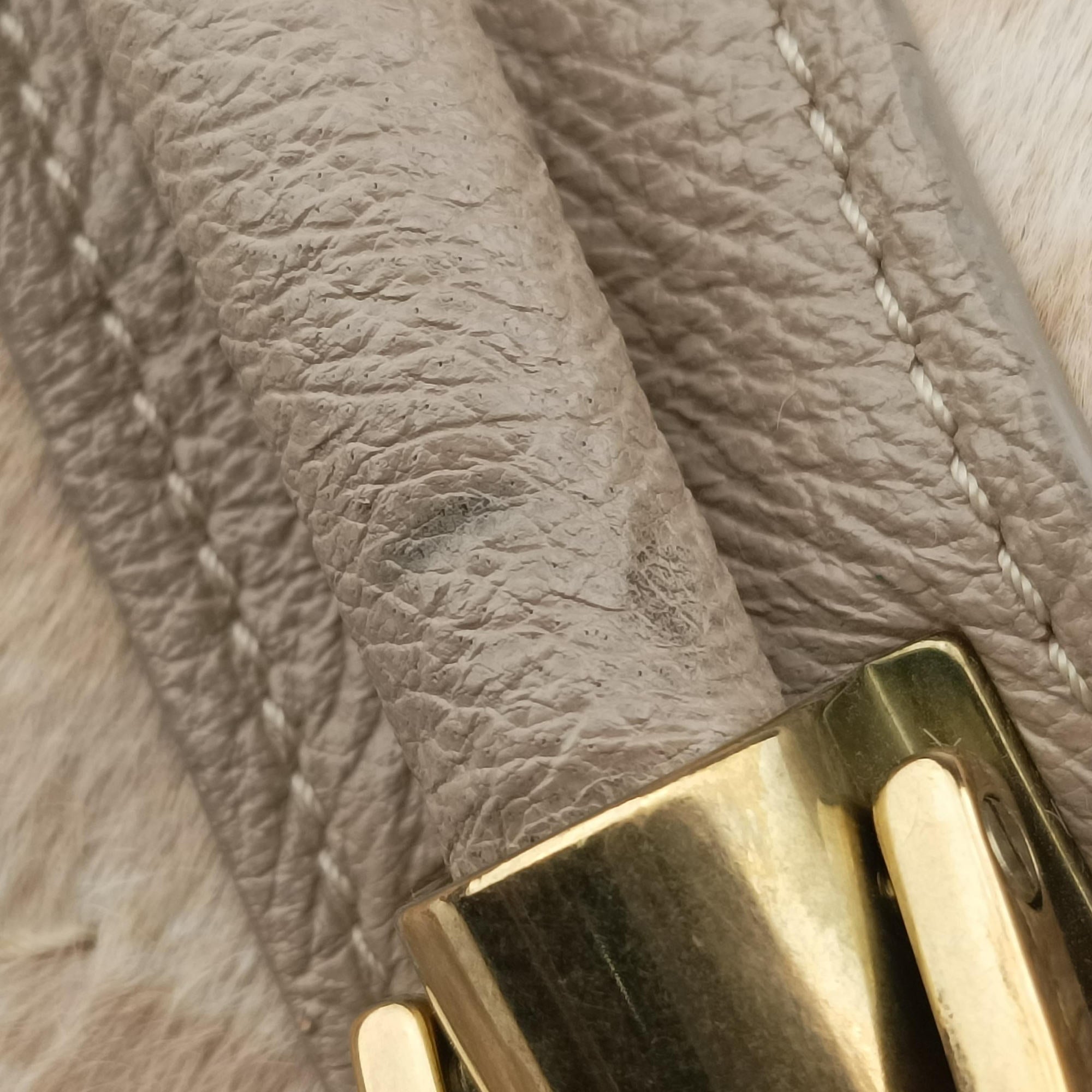 Pre-owned Chloe Paraty Beige ponyhair x Leather  shoulderbag | stylenewstar