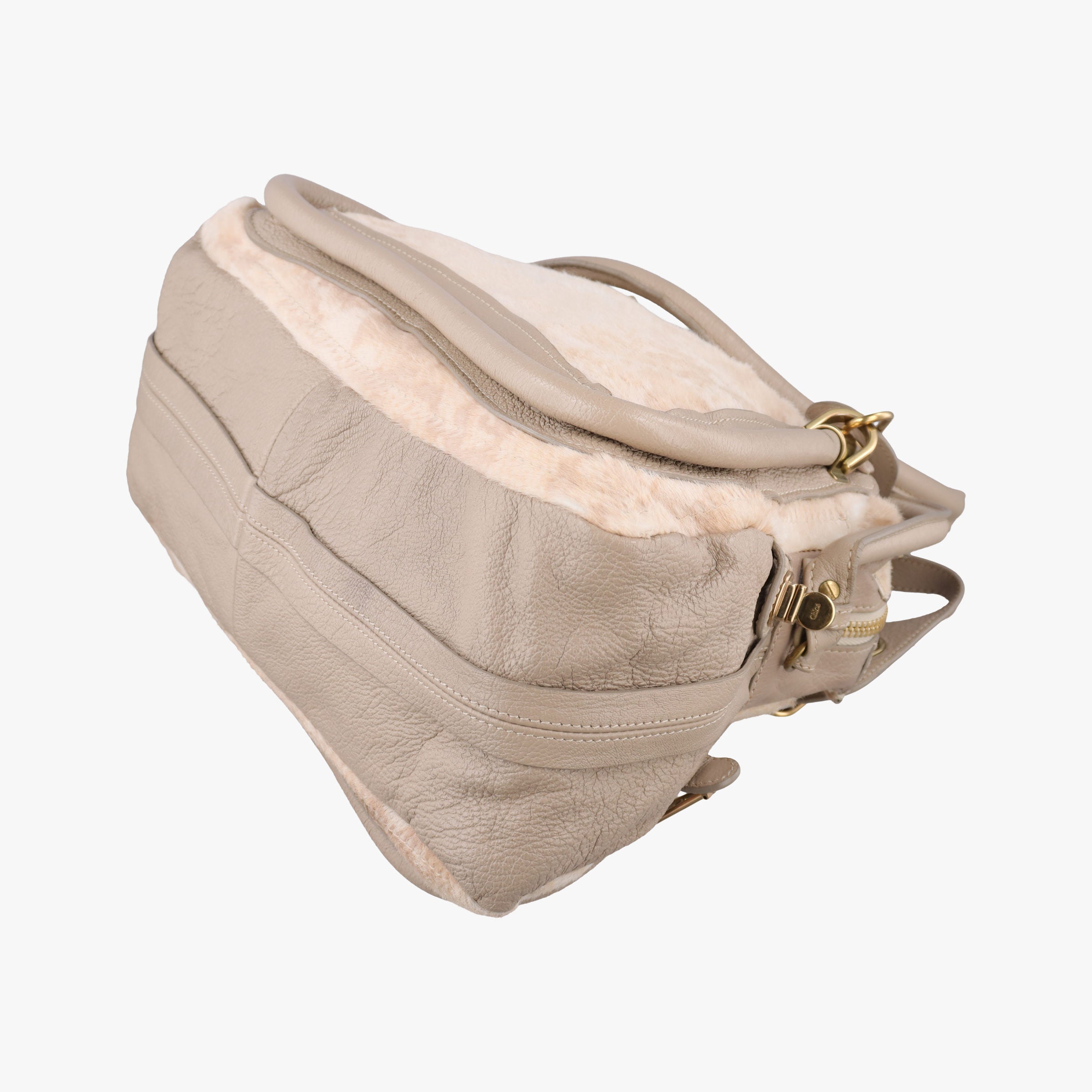 Pre-owned Chloe Paraty Beige ponyhair x Leather  shoulderbag | stylenewstar