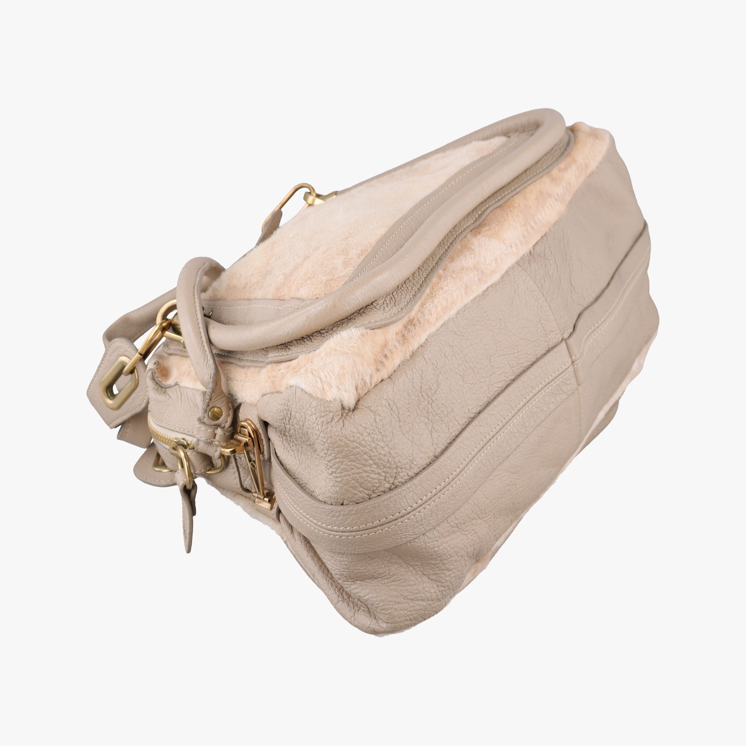 Pre-owned Chloe Paraty Beige ponyhair x Leather  shoulderbag | stylenewstar