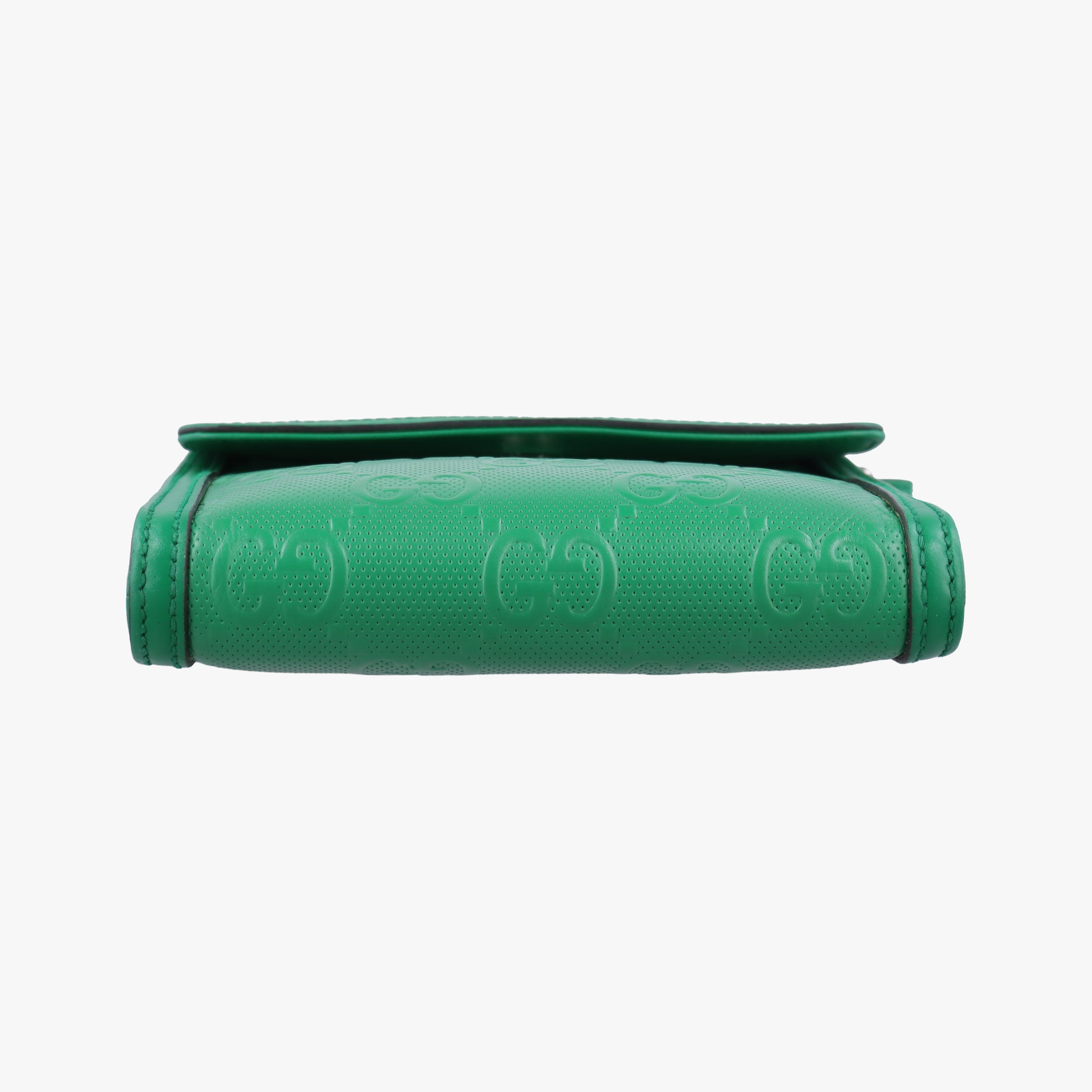 Secondhand Gucci GG Embossed Messenger Bag Green Leather 625782 shoulderbag | stylenewstar