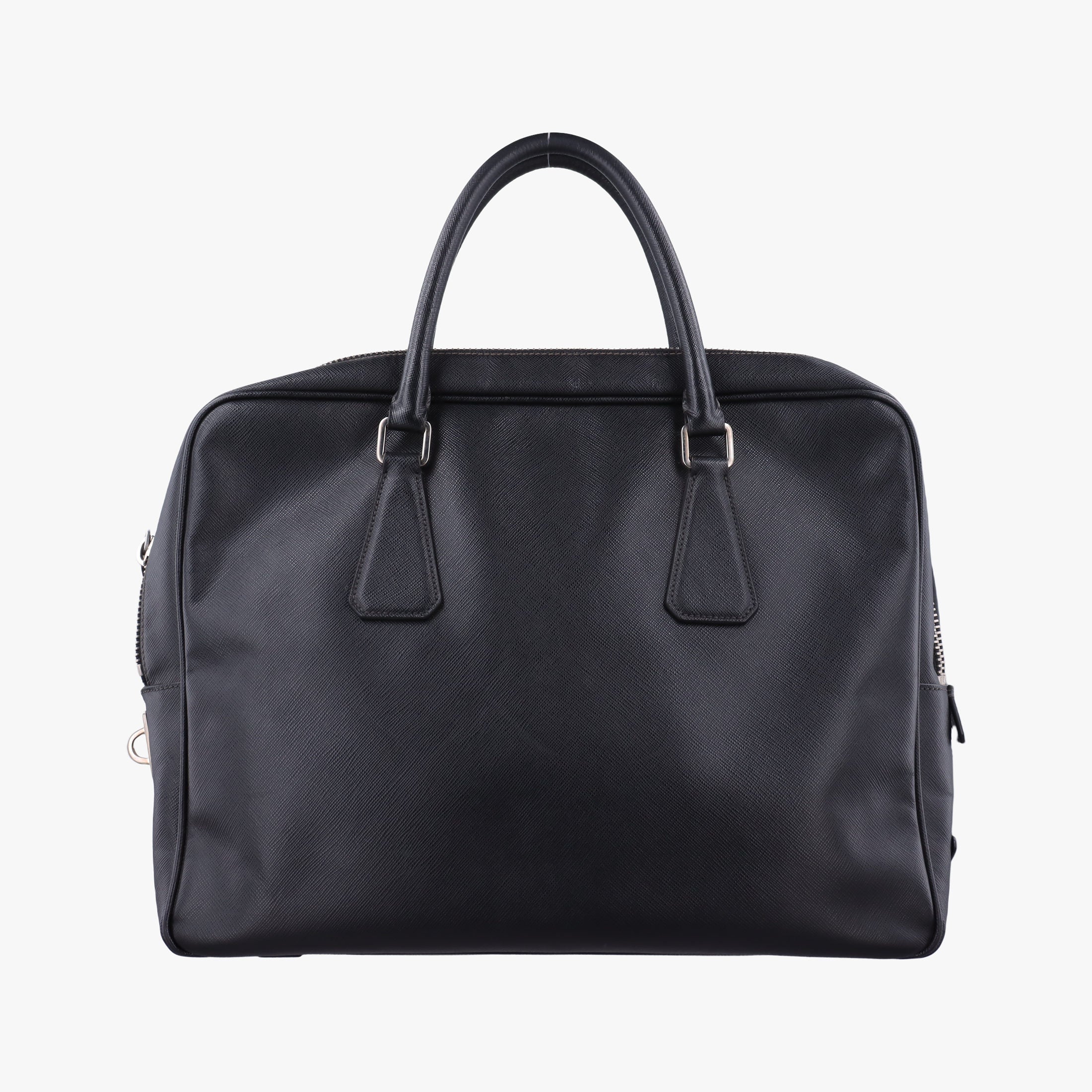 Pre-owned Prada business bag briefcase Black SAFFIANO Leather 2VE363 handbag | stylenewstar