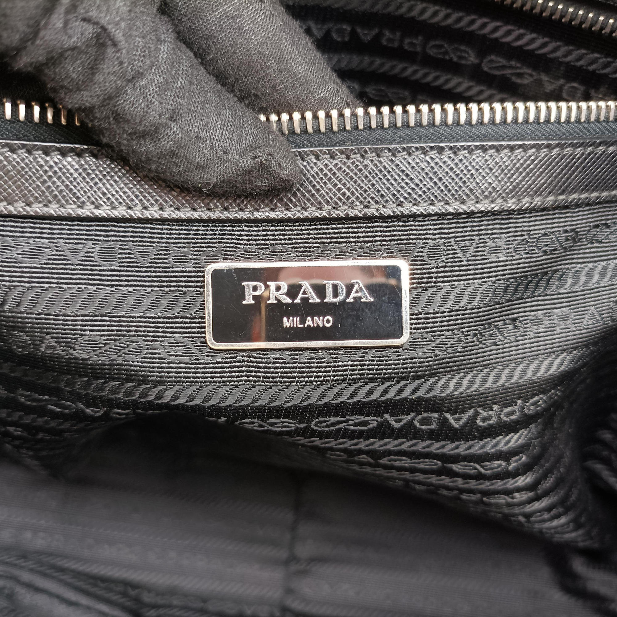 Pre-owned Prada business bag briefcase Black SAFFIANO Leather 2VE363 handbag | stylenewstar