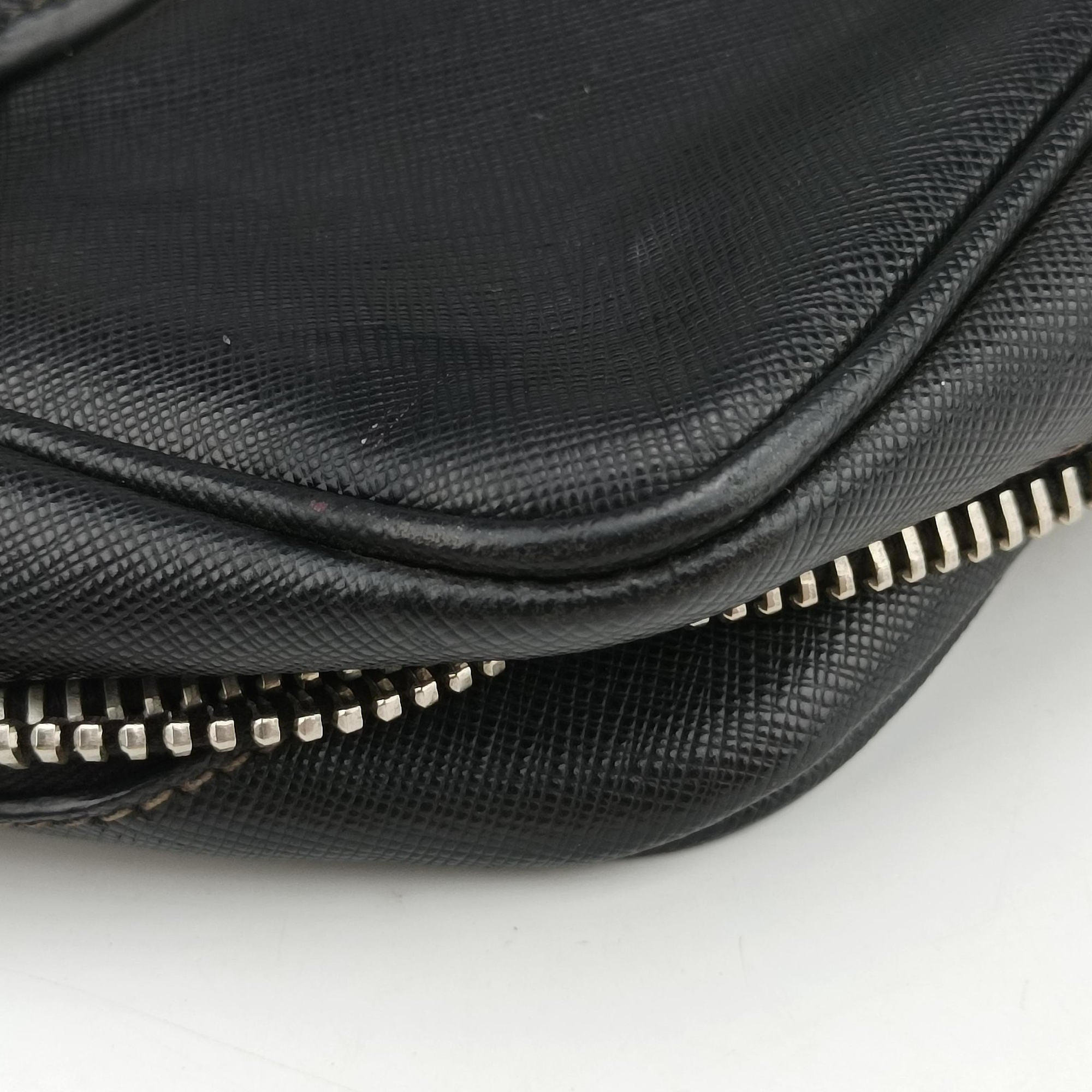 Pre-owned Prada business bag briefcase Black SAFFIANO Leather 2VE363 handbag | stylenewstar