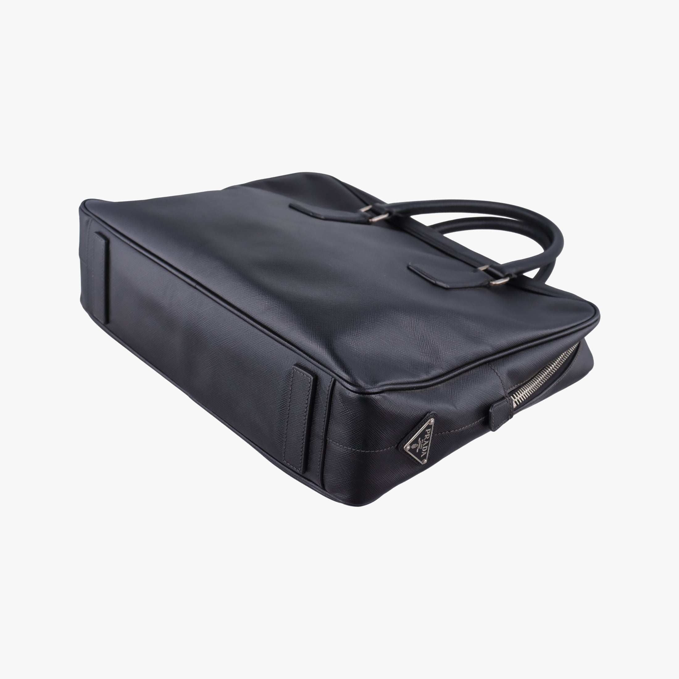 Pre-owned Prada business bag briefcase Black SAFFIANO Leather 2VE363 handbag | stylenewstar