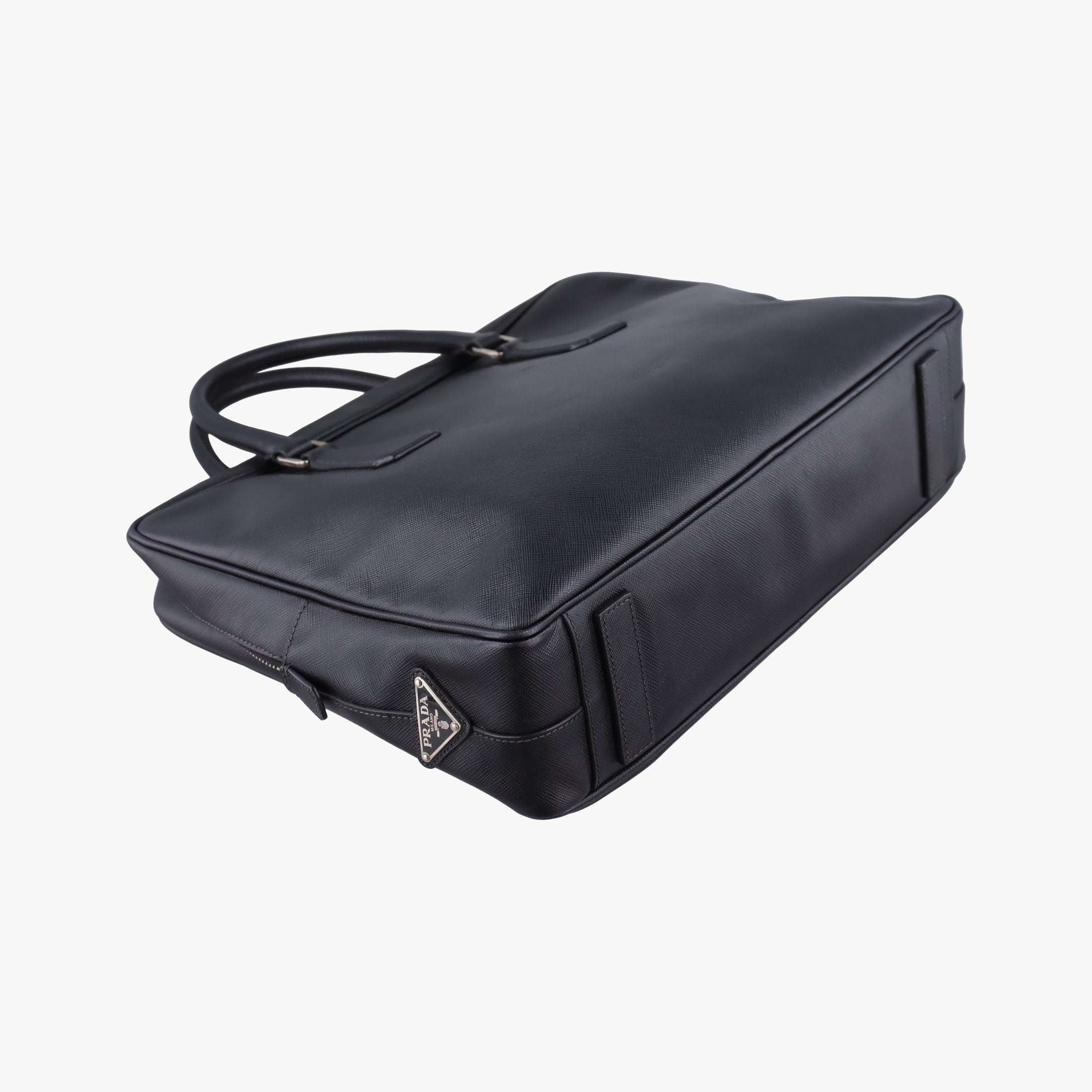 Pre-owned Prada business bag briefcase Black SAFFIANO Leather 2VE363 handbag | stylenewstar