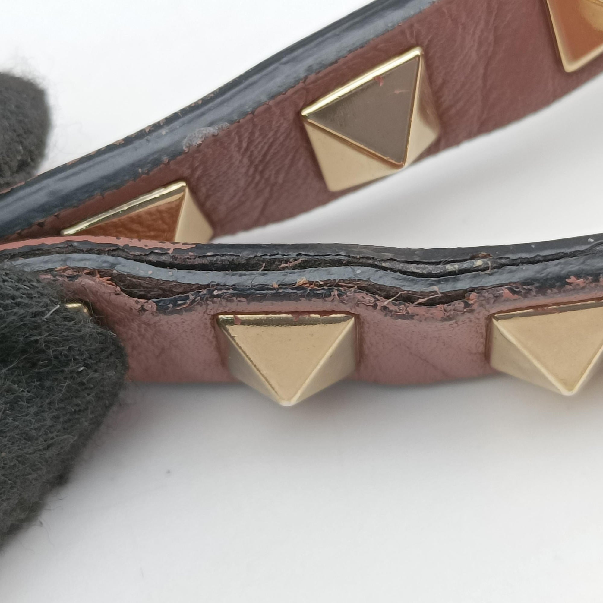 Pre-owned Valentino Rockstud PinkBrown Leather  shoulderbag | stylenewstar
