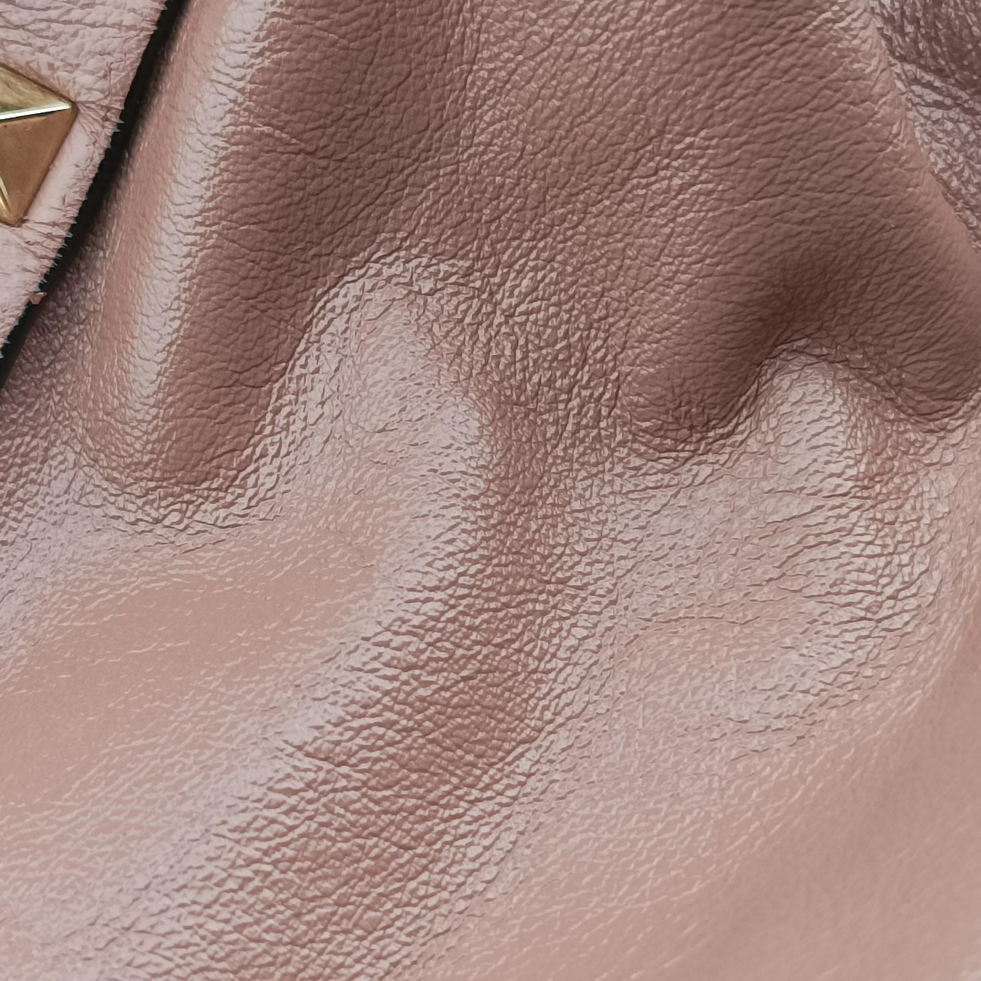Pre-owned Valentino Rockstud PinkBrown Leather  shoulderbag | stylenewstar