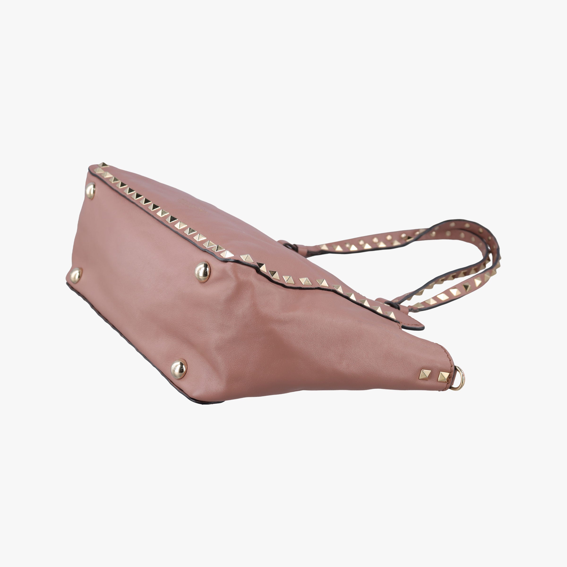 Pre-owned Valentino Rockstud PinkBrown Leather  shoulderbag | stylenewstar