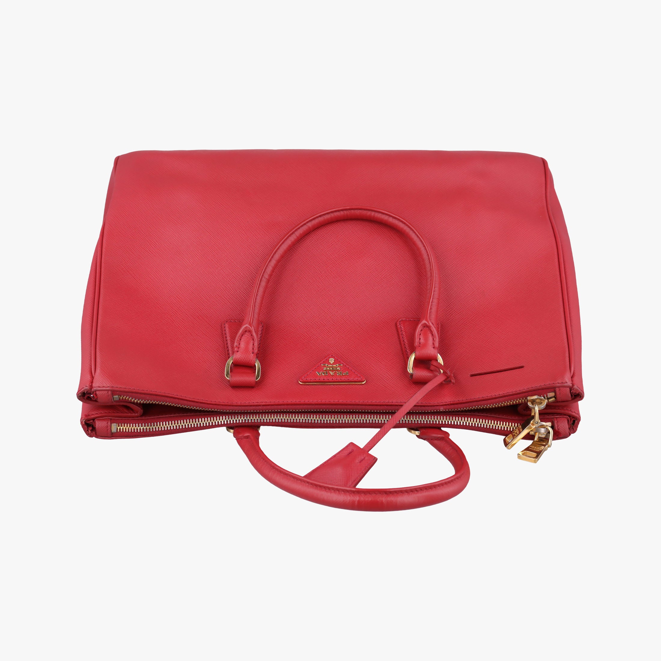 Pre-owned Prada Galleria Red SAFFIANO Leather BN1786 handbag | stylenewstar