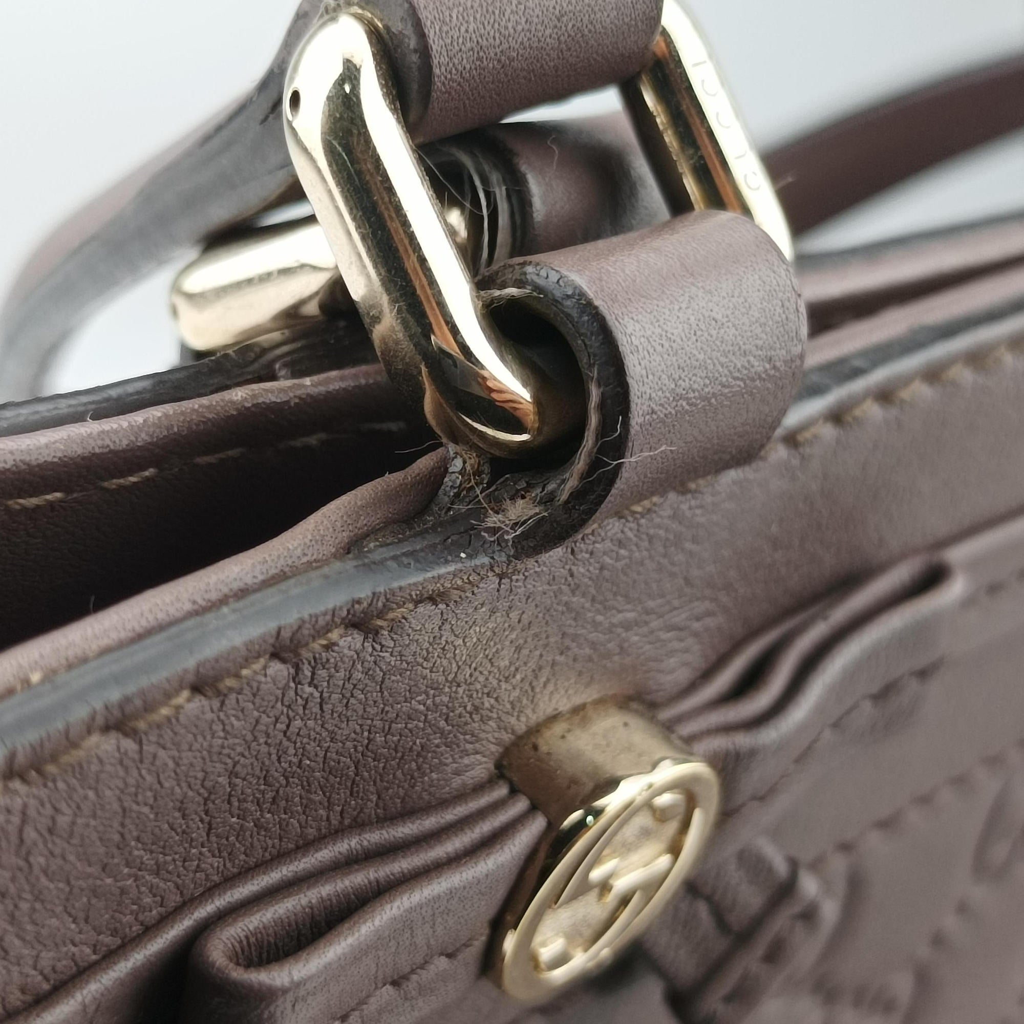 Pre-owned Gucci Mayfair Brown Leather 257061 handbag | stylenewstar