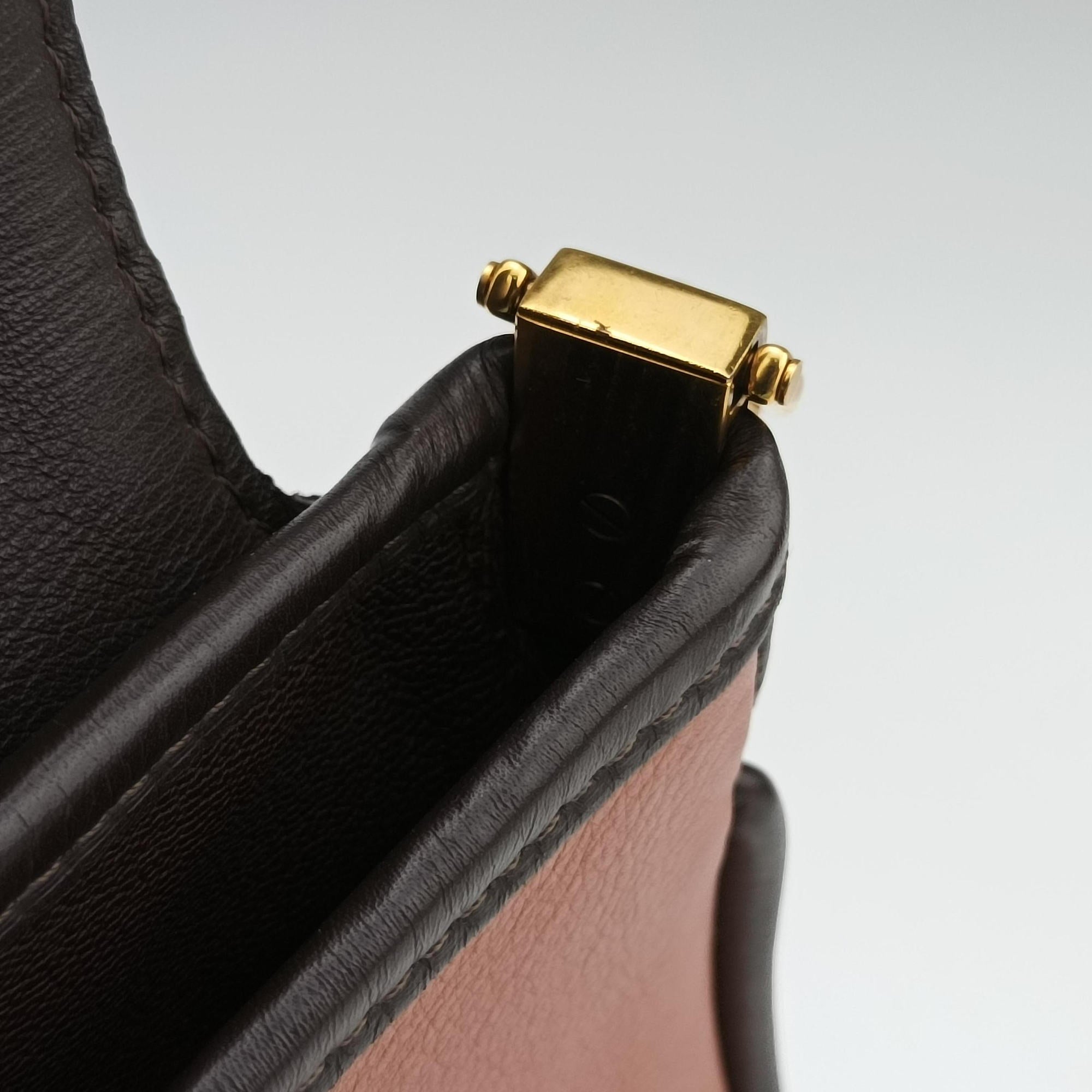 Pre-owned Louis Vuitton Collection Trapezio Pink×Brown leather M97086 shoulderbag | stylenewstar
