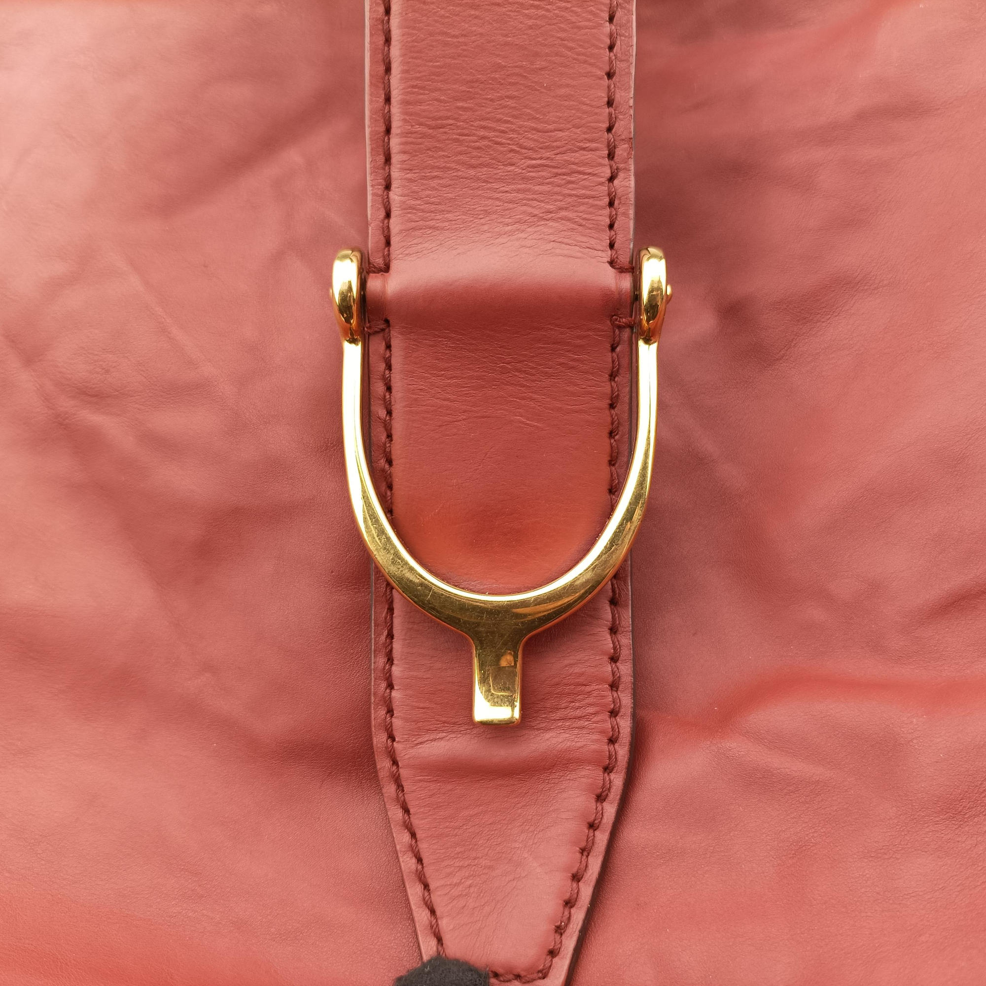 Pre-owned Gucci Soft Stirrup Burgundy Leather 296856 handbag | stylenewstar