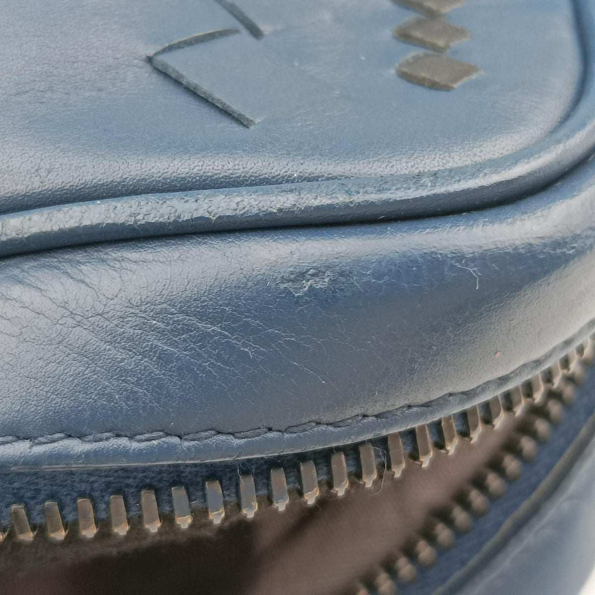 Pre-owned Bottega Veneta Intrecciato Blue×Black lambskin  shoulderbag | stylenewstar