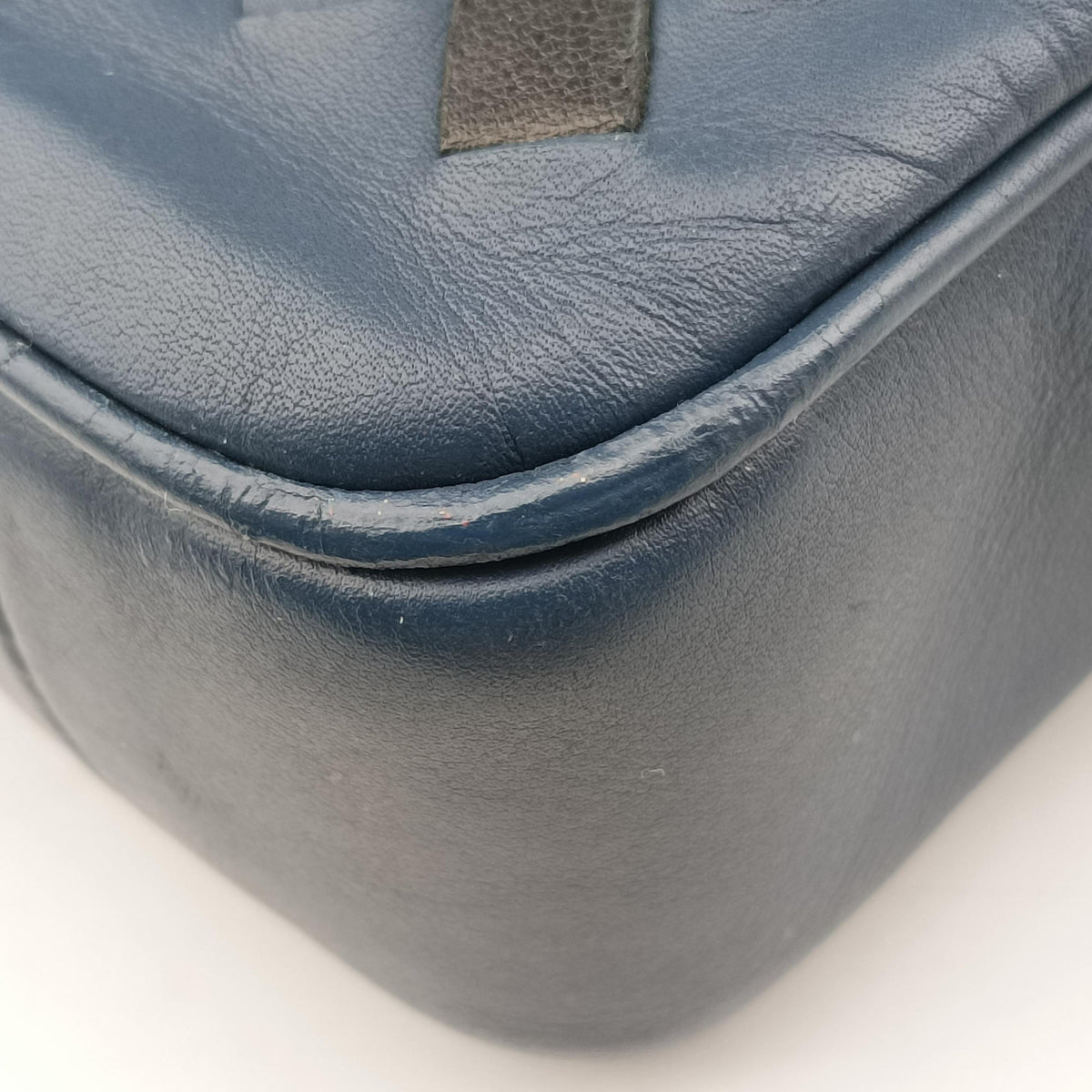 Pre-owned Bottega Veneta Intrecciato Blue×Black lambskin  shoulderbag | stylenewstar