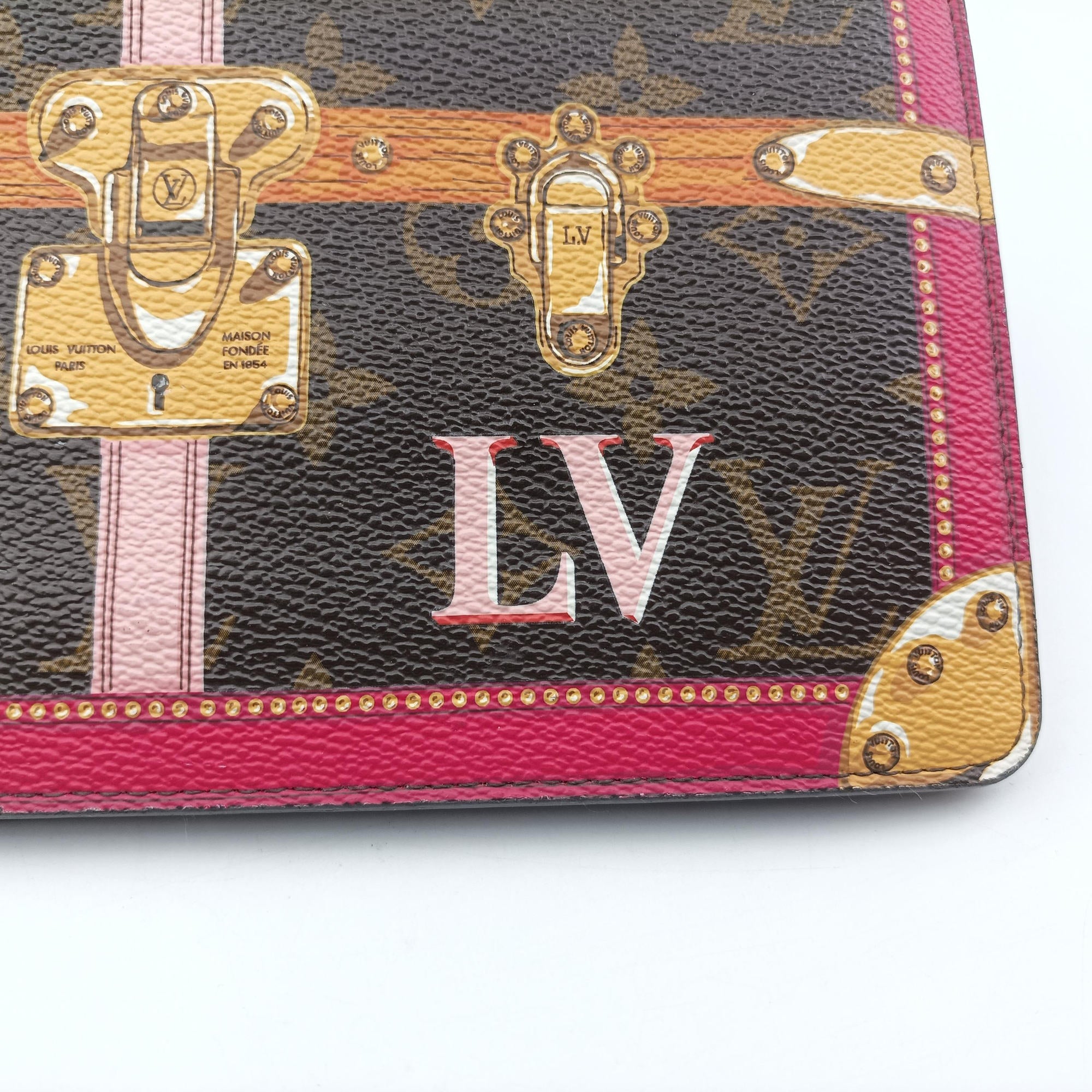 Vintage Louis Vuitton Pochette Weekend brown×Fuchsia Pink Monogram Canvas M62456 shoulderbag | stylenewstar