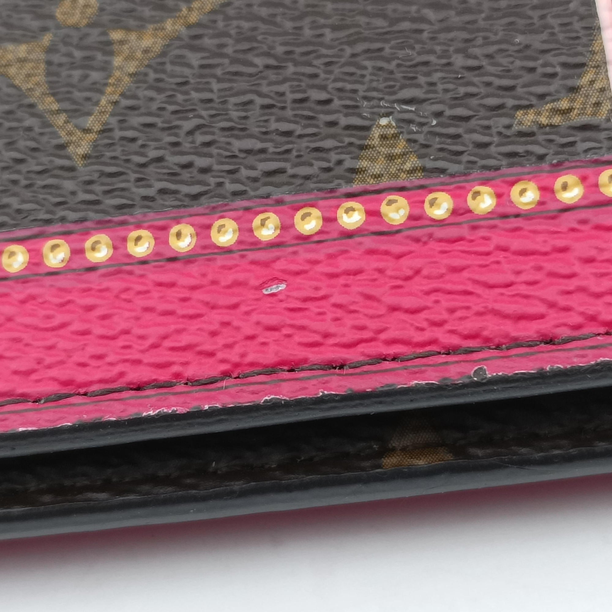 Vintage Louis Vuitton Pochette Weekend brown×Fuchsia Pink Monogram Canvas M62456 shoulderbag | stylenewstar