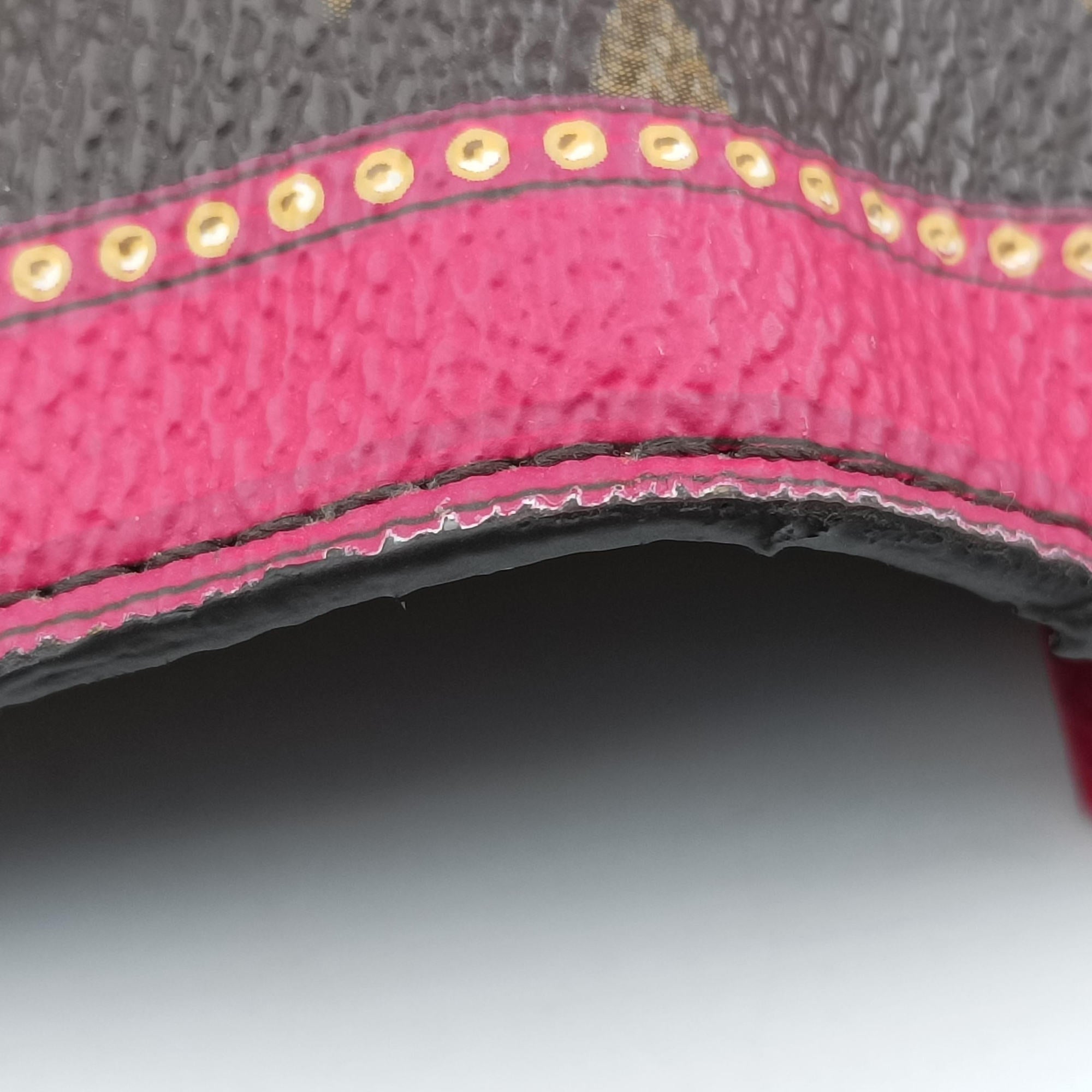 Vintage Louis Vuitton Pochette Weekend brown×Fuchsia Pink Monogram Canvas M62456 shoulderbag | stylenewstar