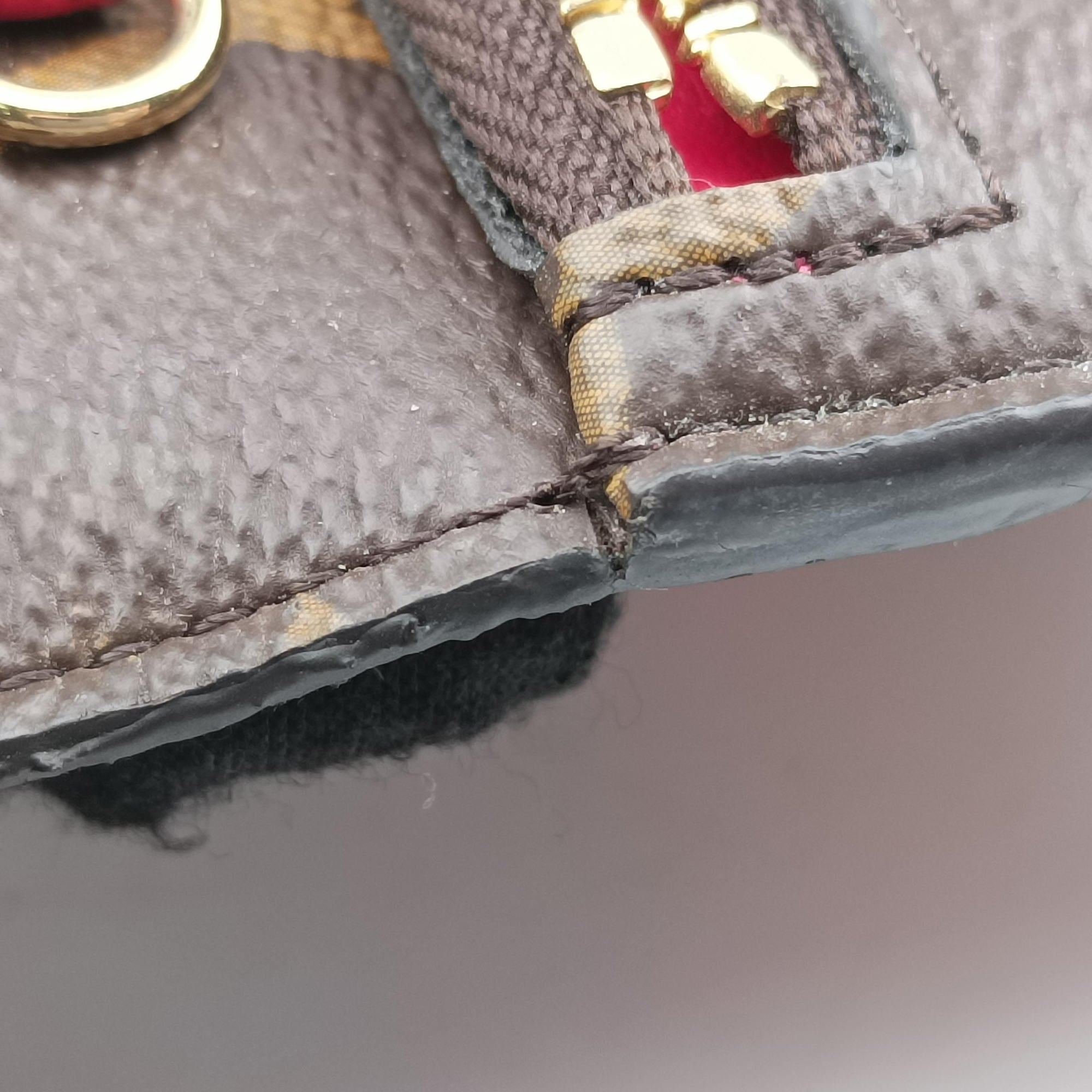 Vintage Louis Vuitton Pochette Weekend brown×Fuchsia Pink Monogram Canvas M62456 shoulderbag | stylenewstar