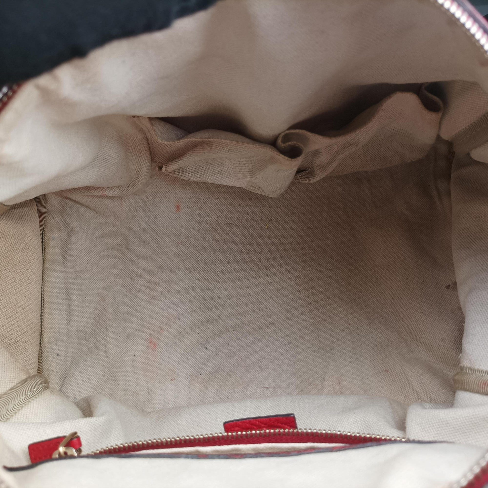 Pre-owned Gucci Sherry Line Beige×Red×Green canvas×leather 247205 shoulderbag | stylenewstar