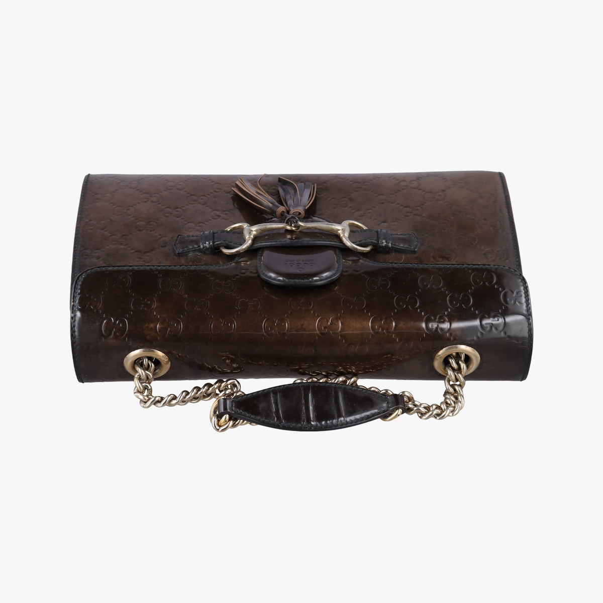 Pre-owned Gucci Emily Golden Patent 295402 shoulderbag | stylenewstar