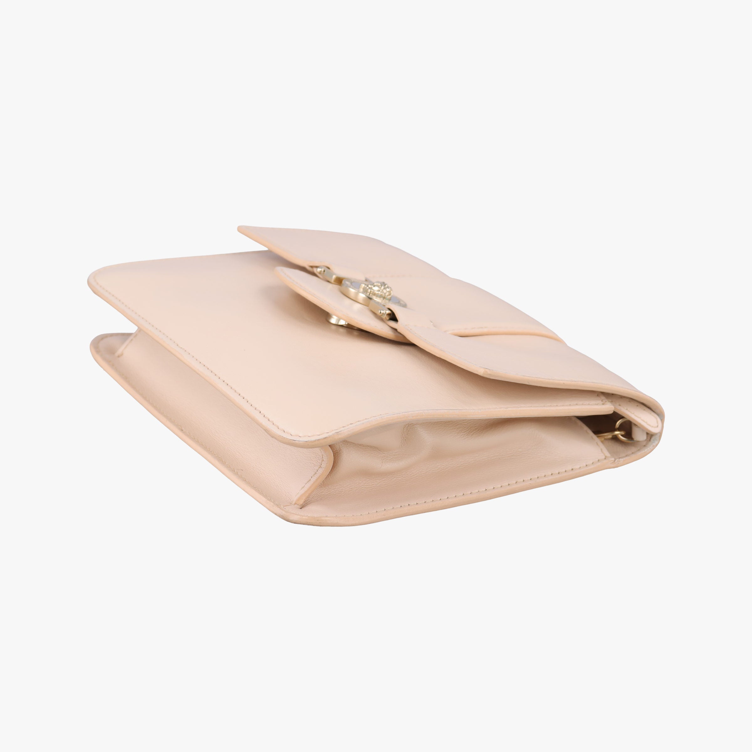 Pre-owned VERSACE La Medusa Beige Leather  shoulderbag | stylenewstar