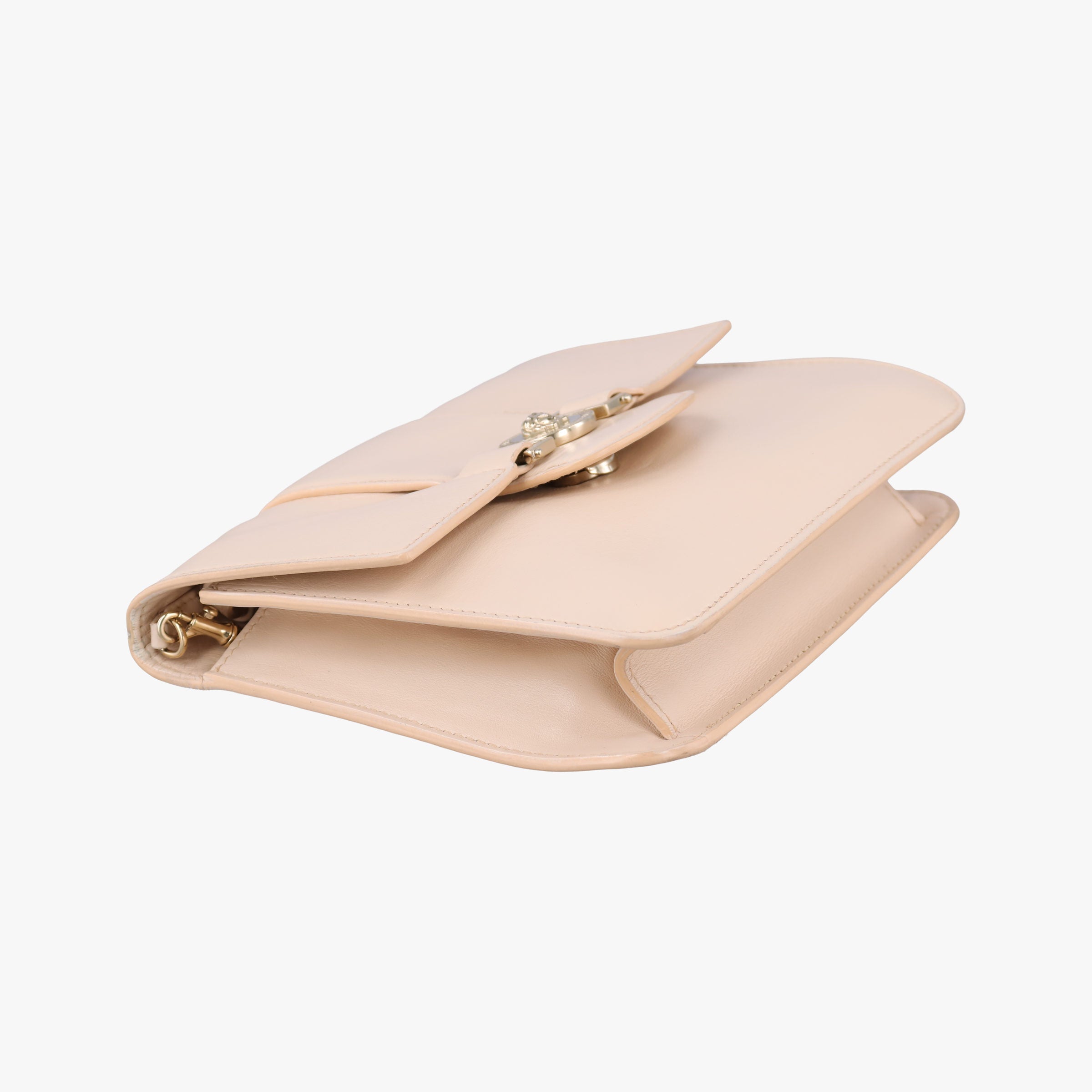 Pre-owned VERSACE La Medusa Beige Leather  shoulderbag | stylenewstar