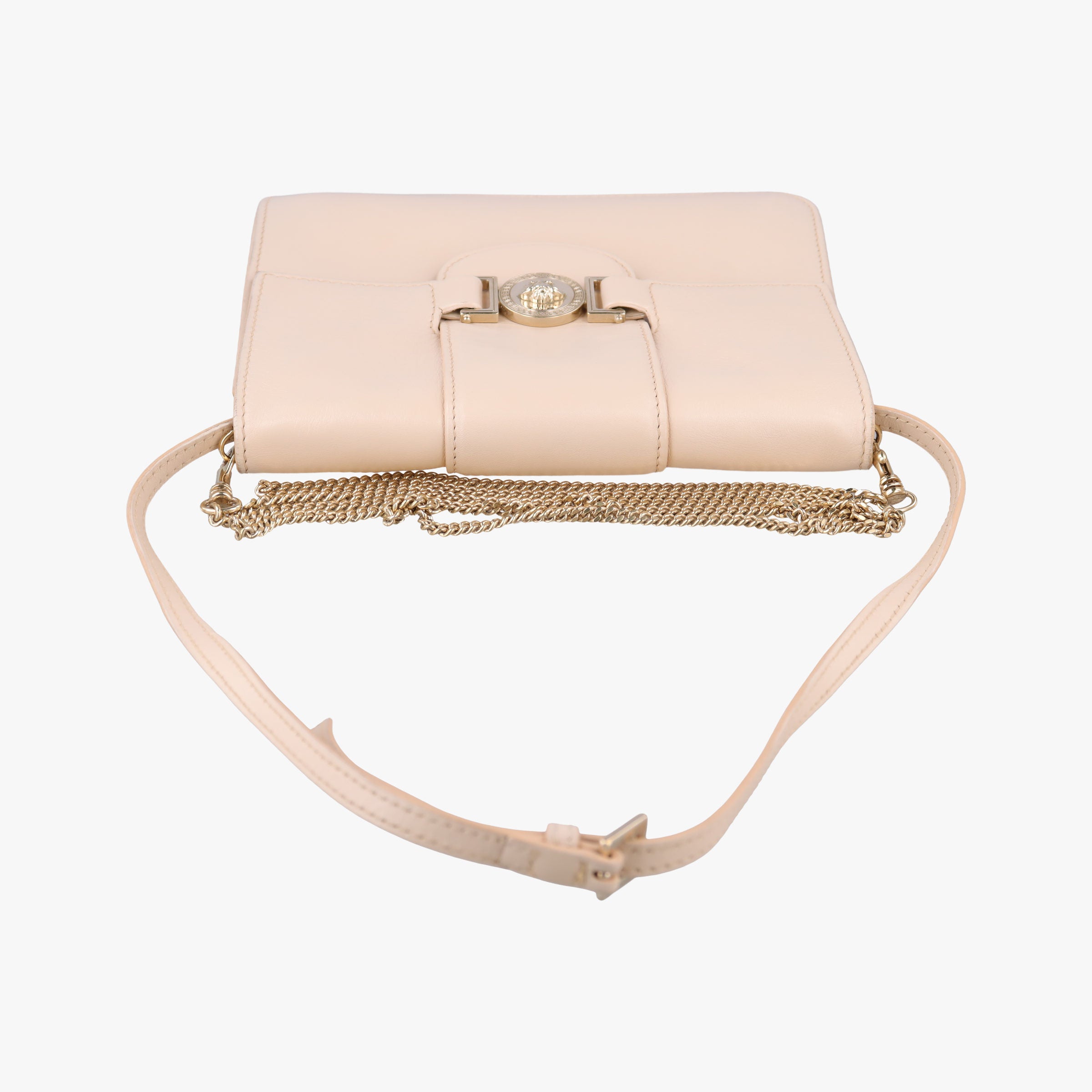 Pre-owned VERSACE La Medusa Beige Leather  shoulderbag | stylenewstar