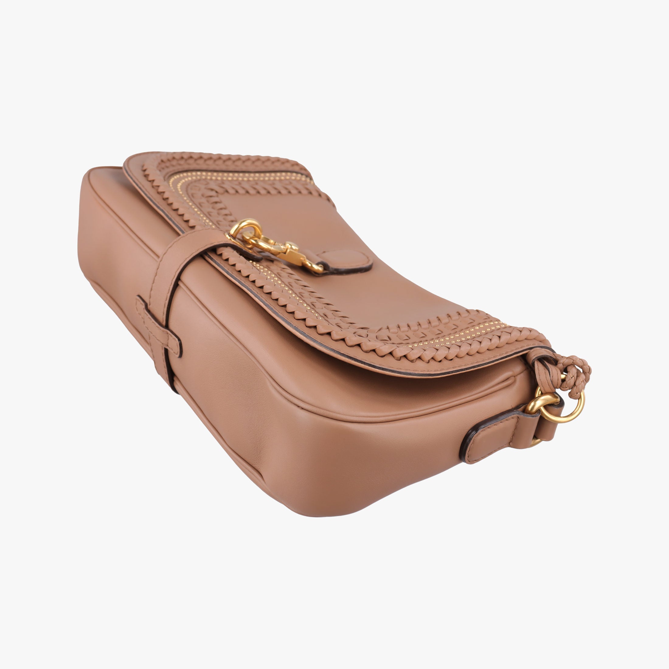Pre-owned Gucci Tassel Handmade Medium Flap Camel Leather 263954 shoulderbag | stylenewstar