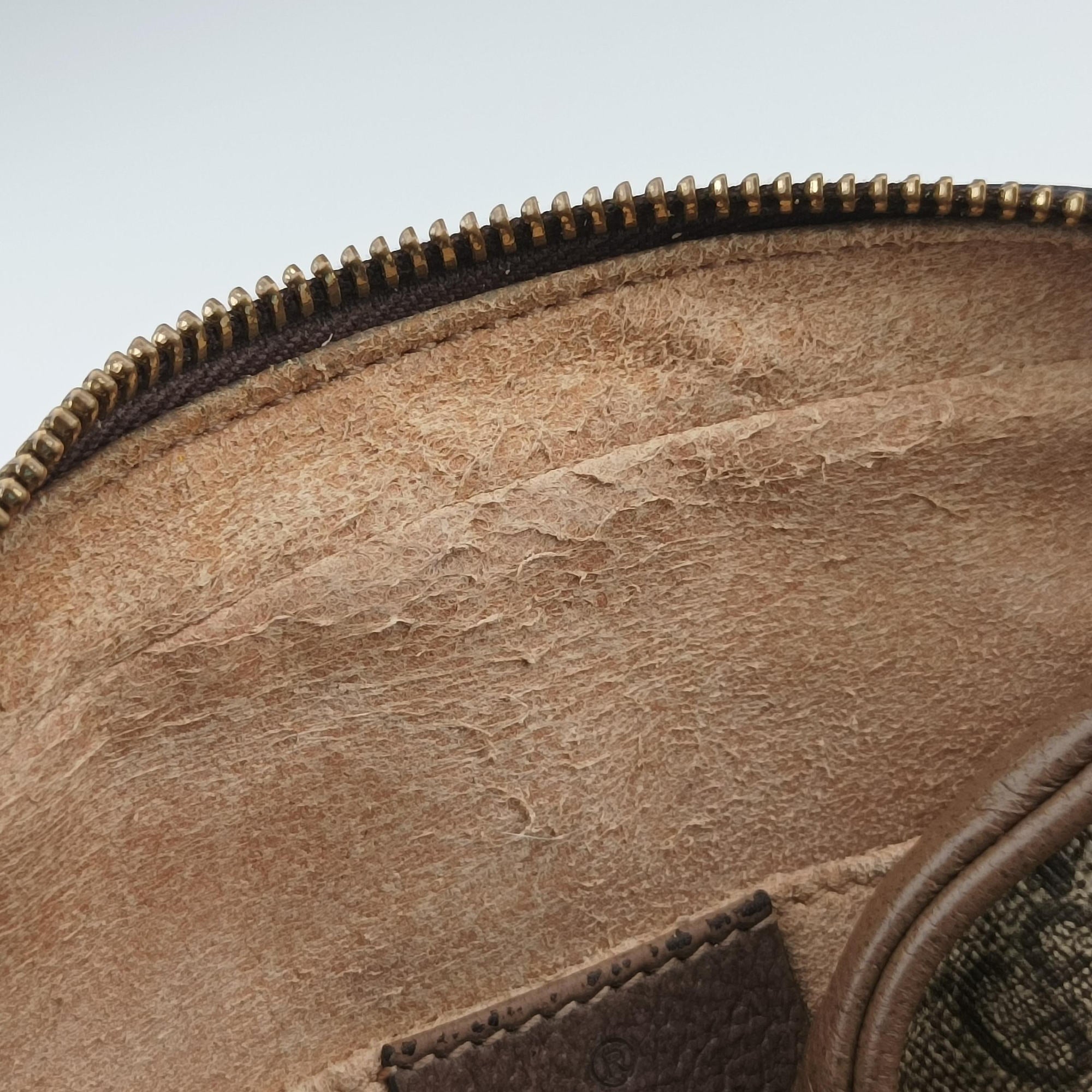 Pre-owned Gucci OPHIDIA Beige x Brown PVC coated canvas×leather 517350 shoulderbag | stylenewstar