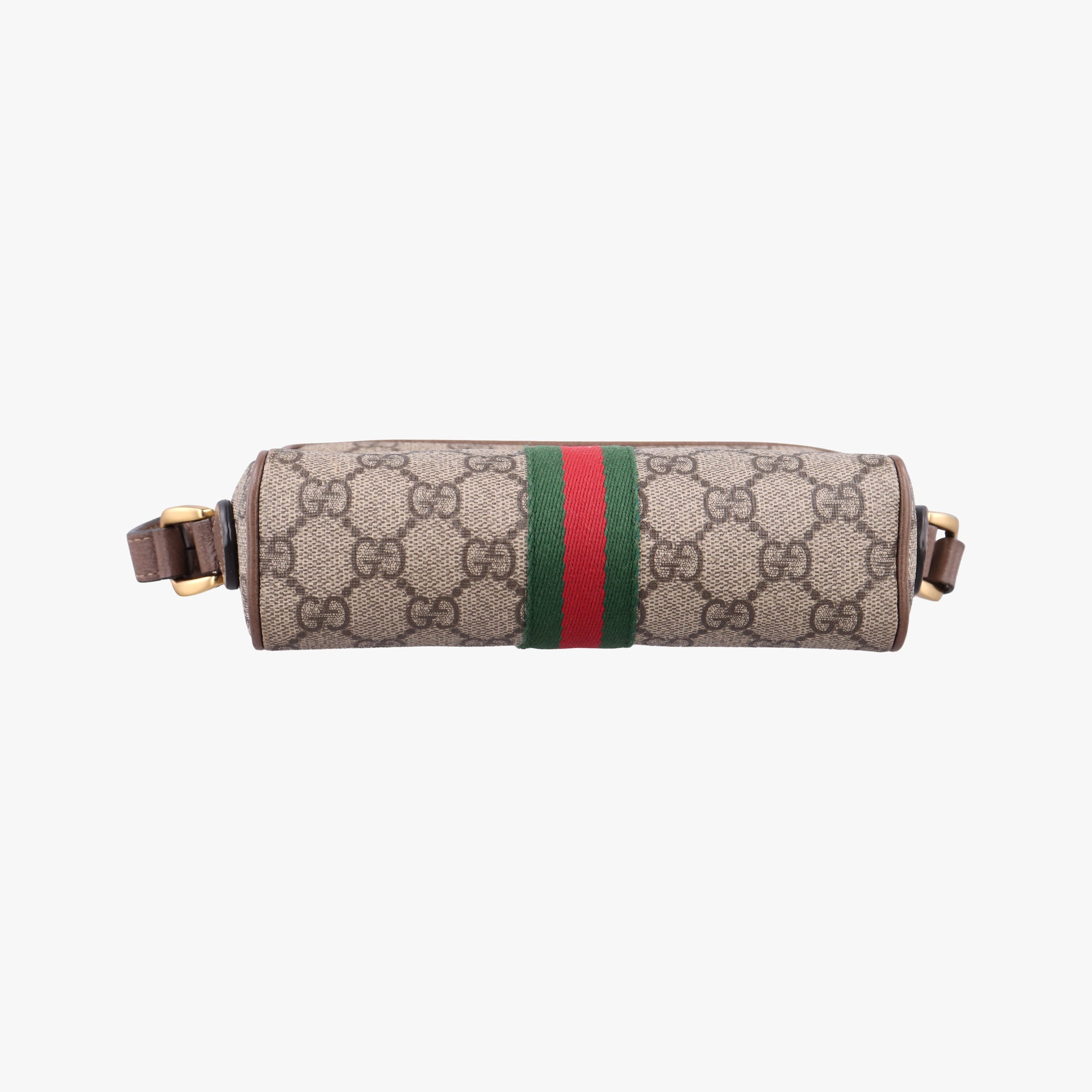 Pre-owned Gucci OPHIDIA Beige x Brown PVC coated canvas×leather 517350 shoulderbag | stylenewstar