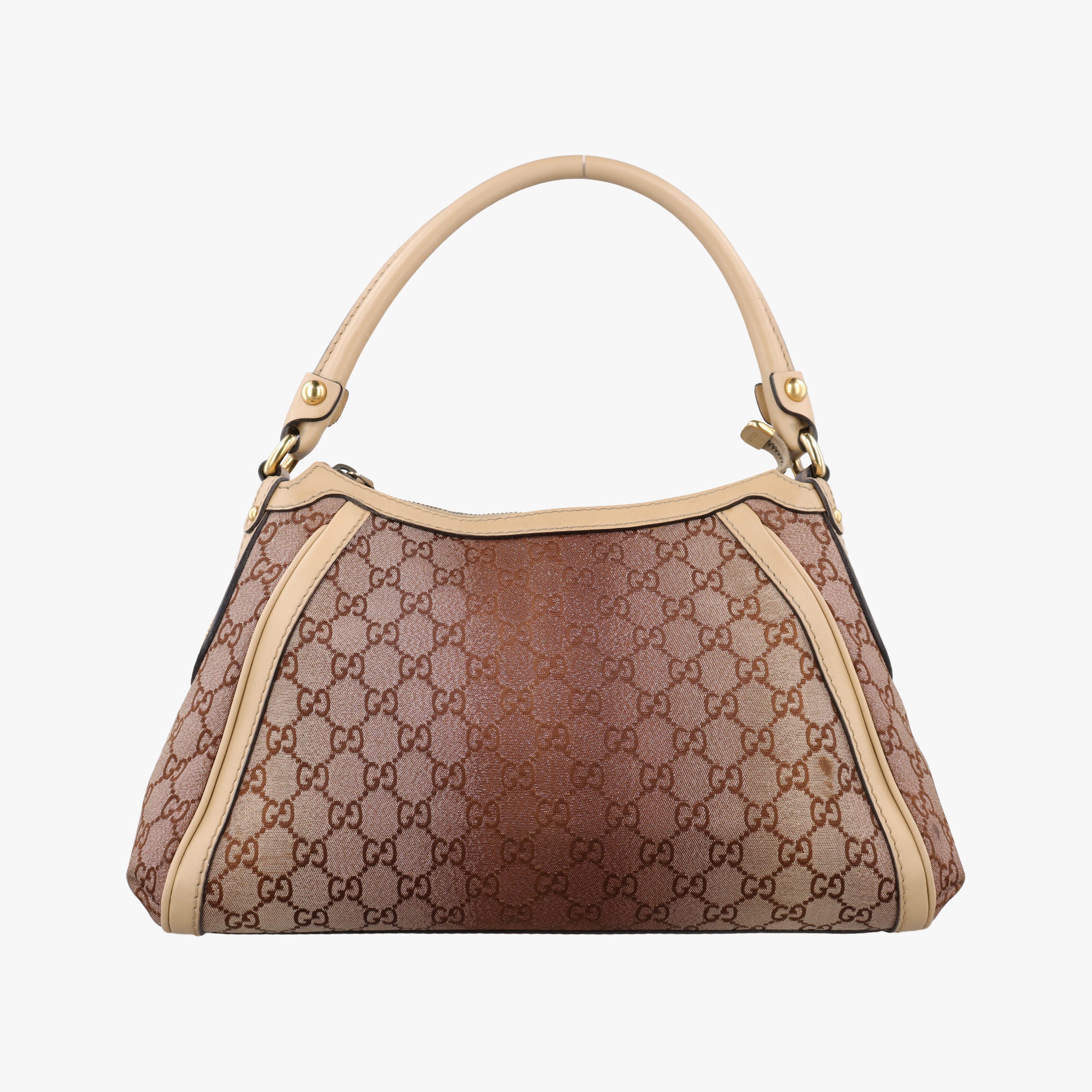 Pre-owned Gucci Guccissima Beige x Brown canvas×Leather 282298 handbag | stylenewstar