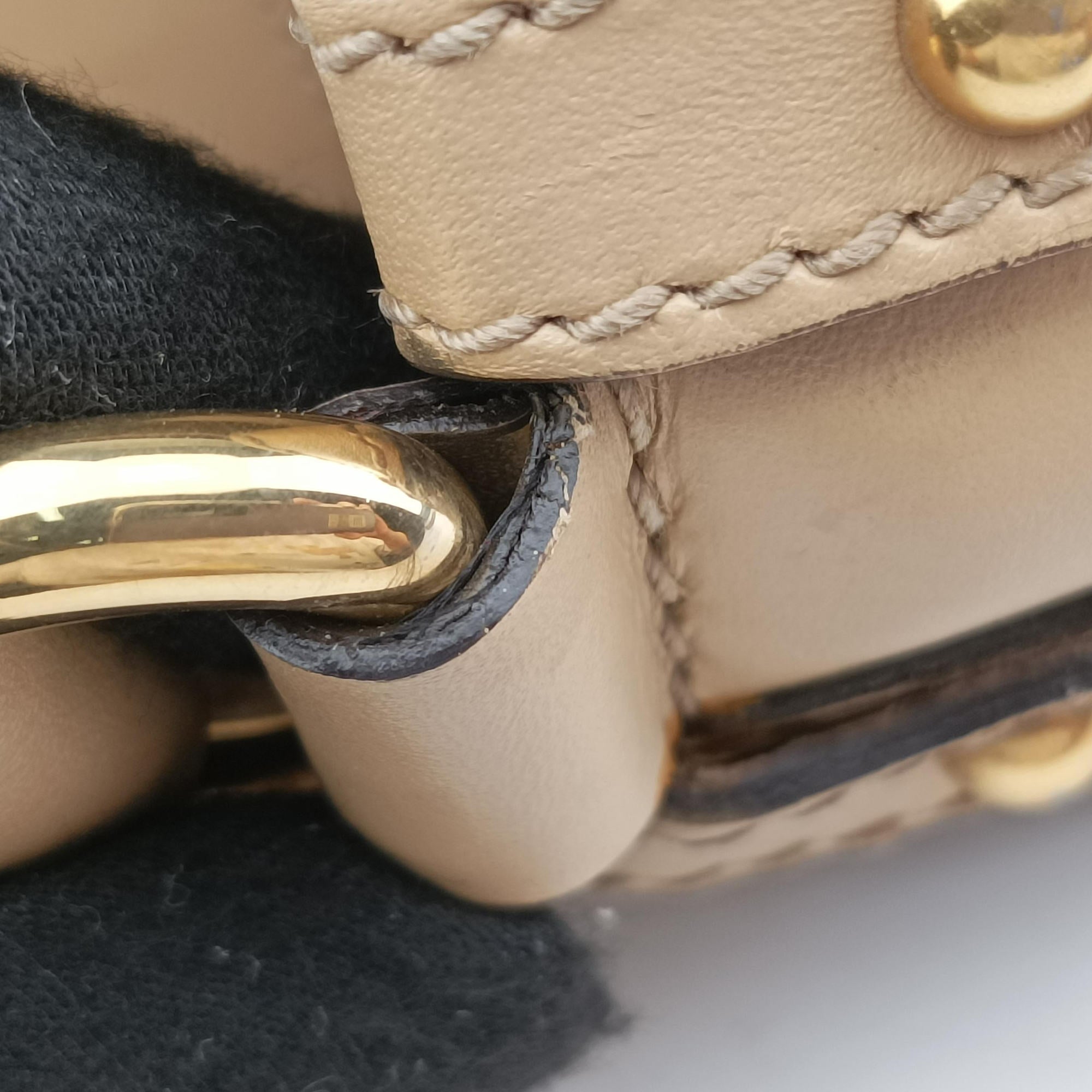 Pre-owned Gucci Guccissima Beige x Brown canvas×Leather 282298 handbag | stylenewstar