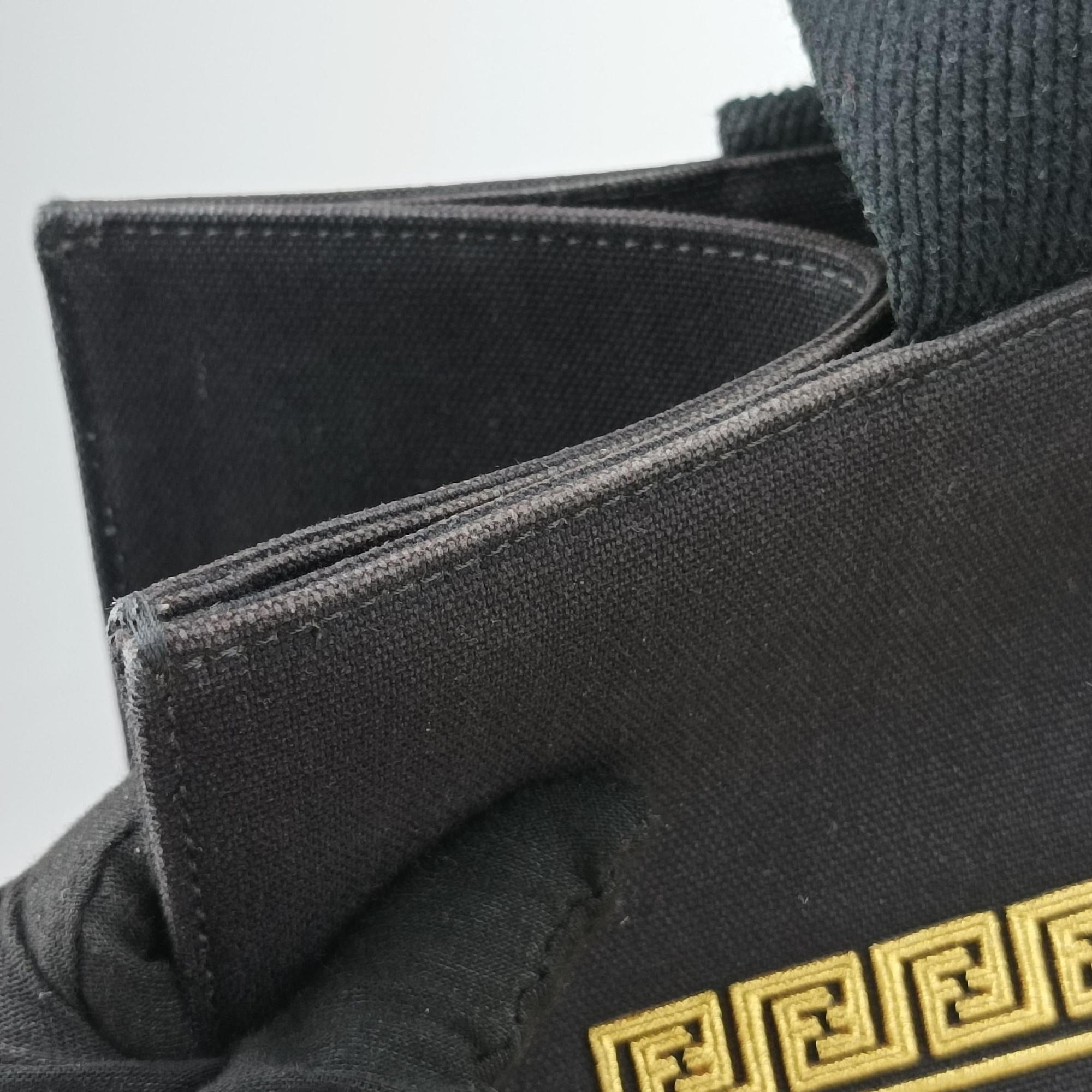 Secondhand Fendi Fendace La Medusa Black×yellow canvas 8BH395 handbag | stylenewstar