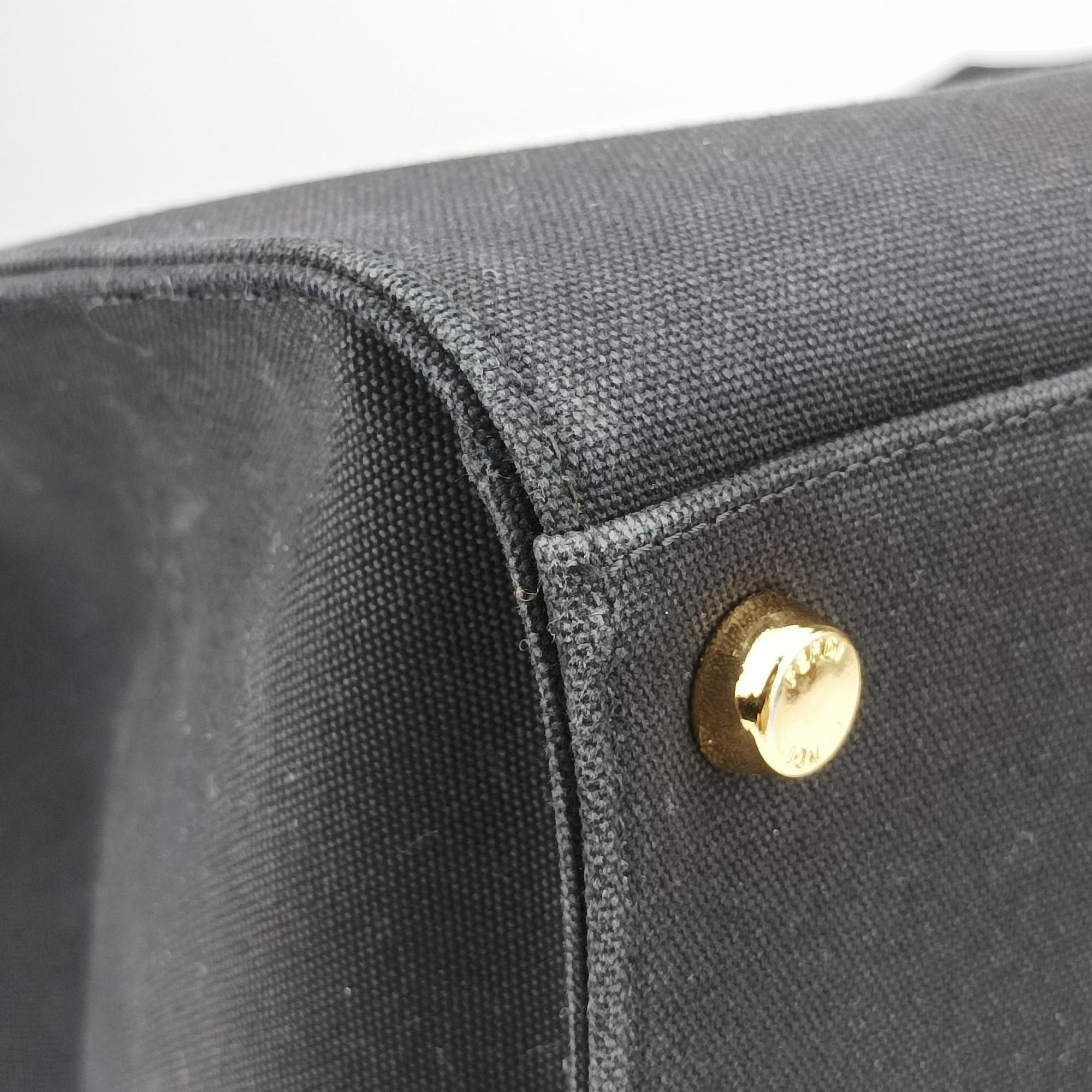 Secondhand Fendi Fendace La Medusa Black×yellow canvas 8BH395 handbag | stylenewstar