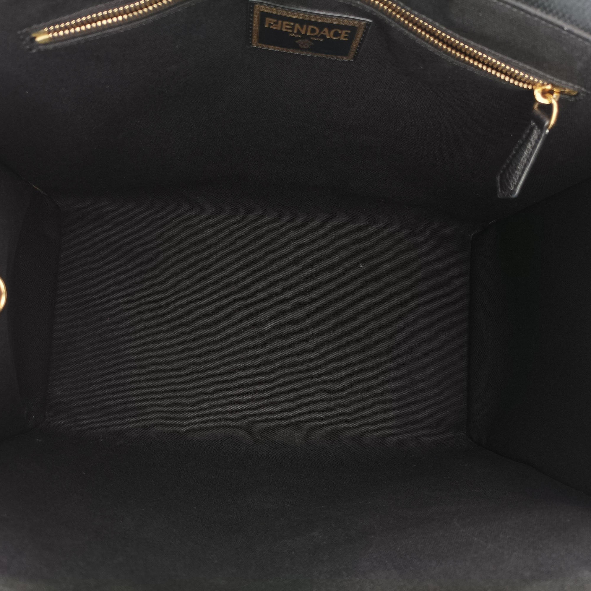 Secondhand Fendi Fendace La Medusa Black×yellow canvas 8BH395 handbag | stylenewstar