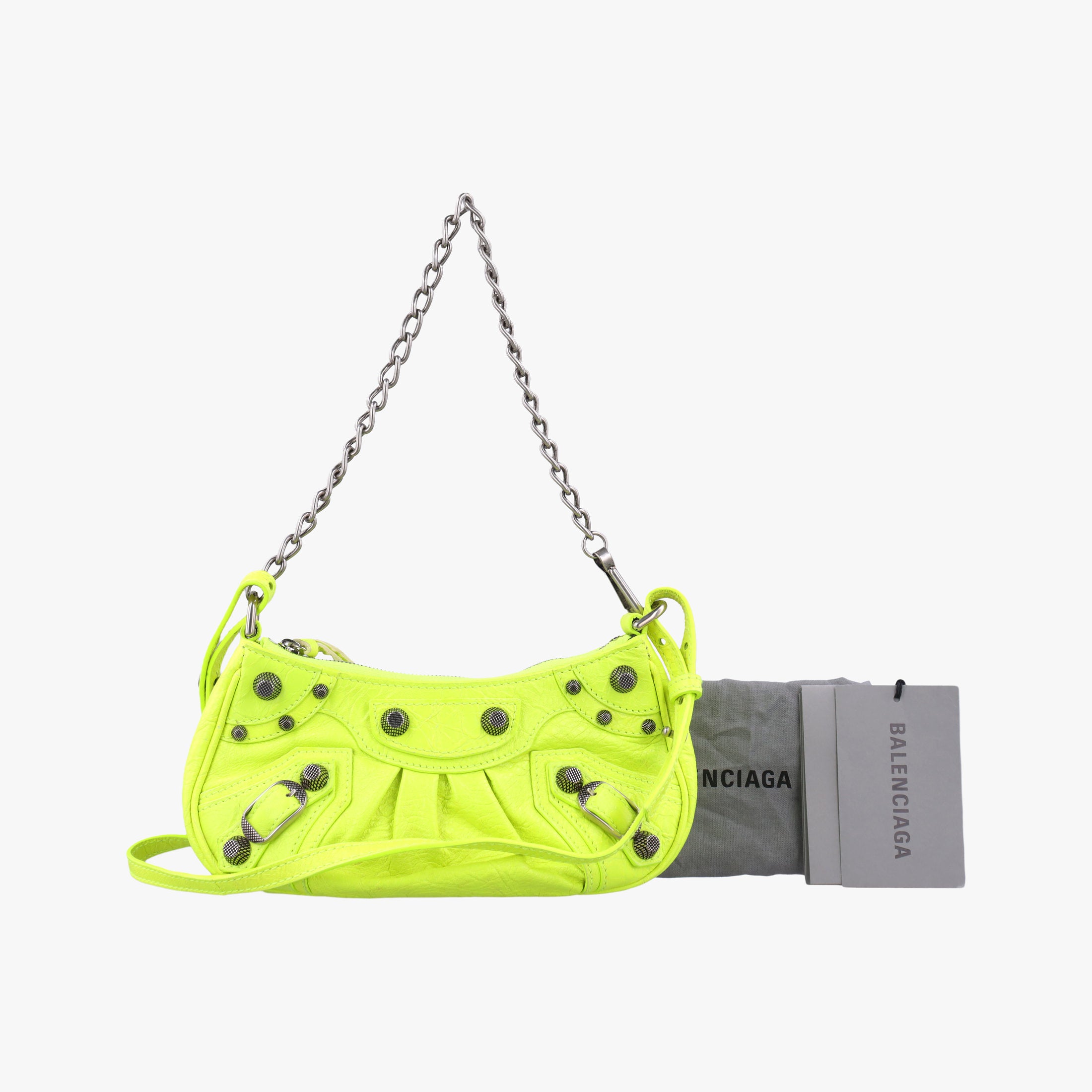 Pre-owned Balenciaga Le Cagole Green lambskin  shoulderbag | stylenewstar
