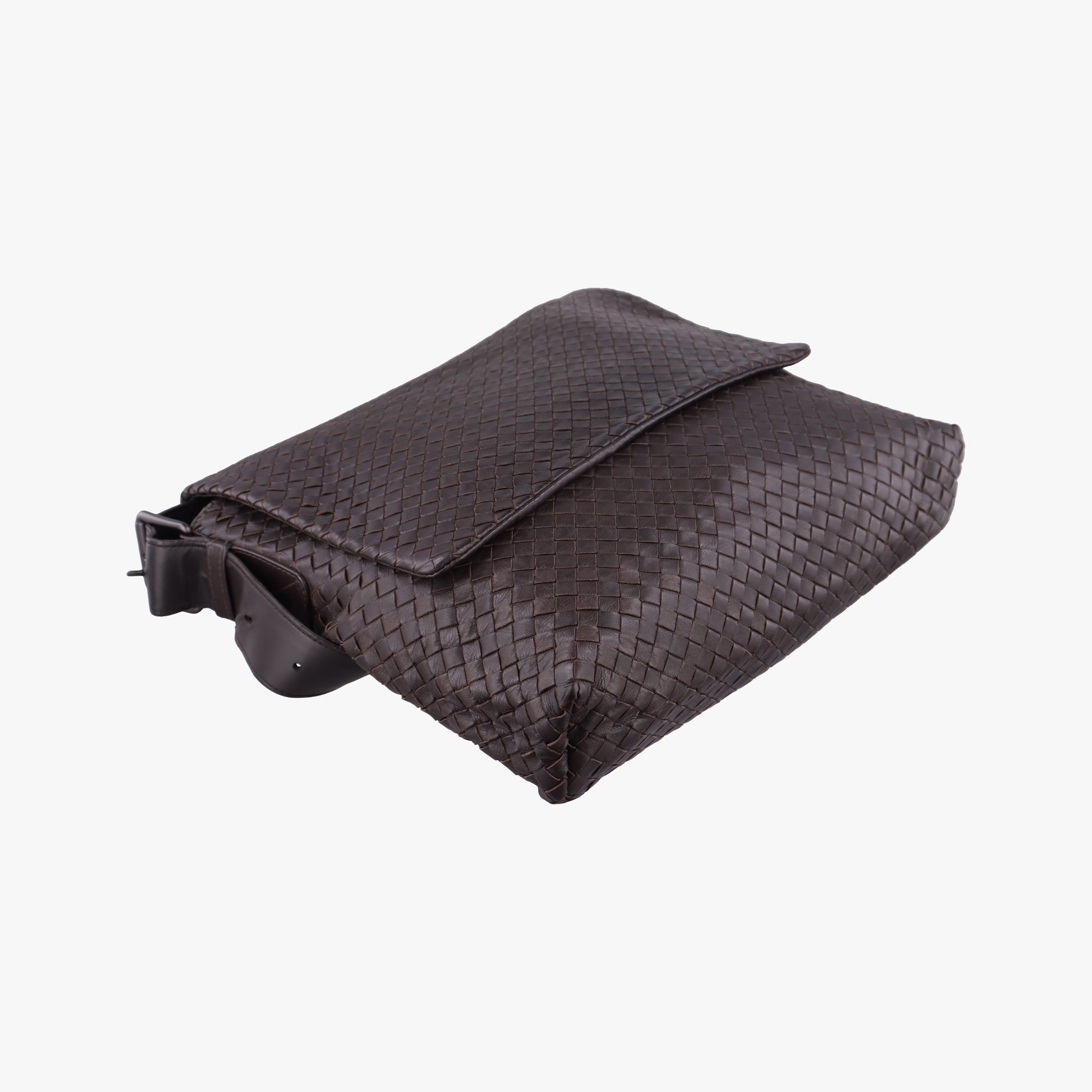 Pre-owned Bottega Veneta Intrecciato Brown lambskin  shoulderbag | stylenewstar