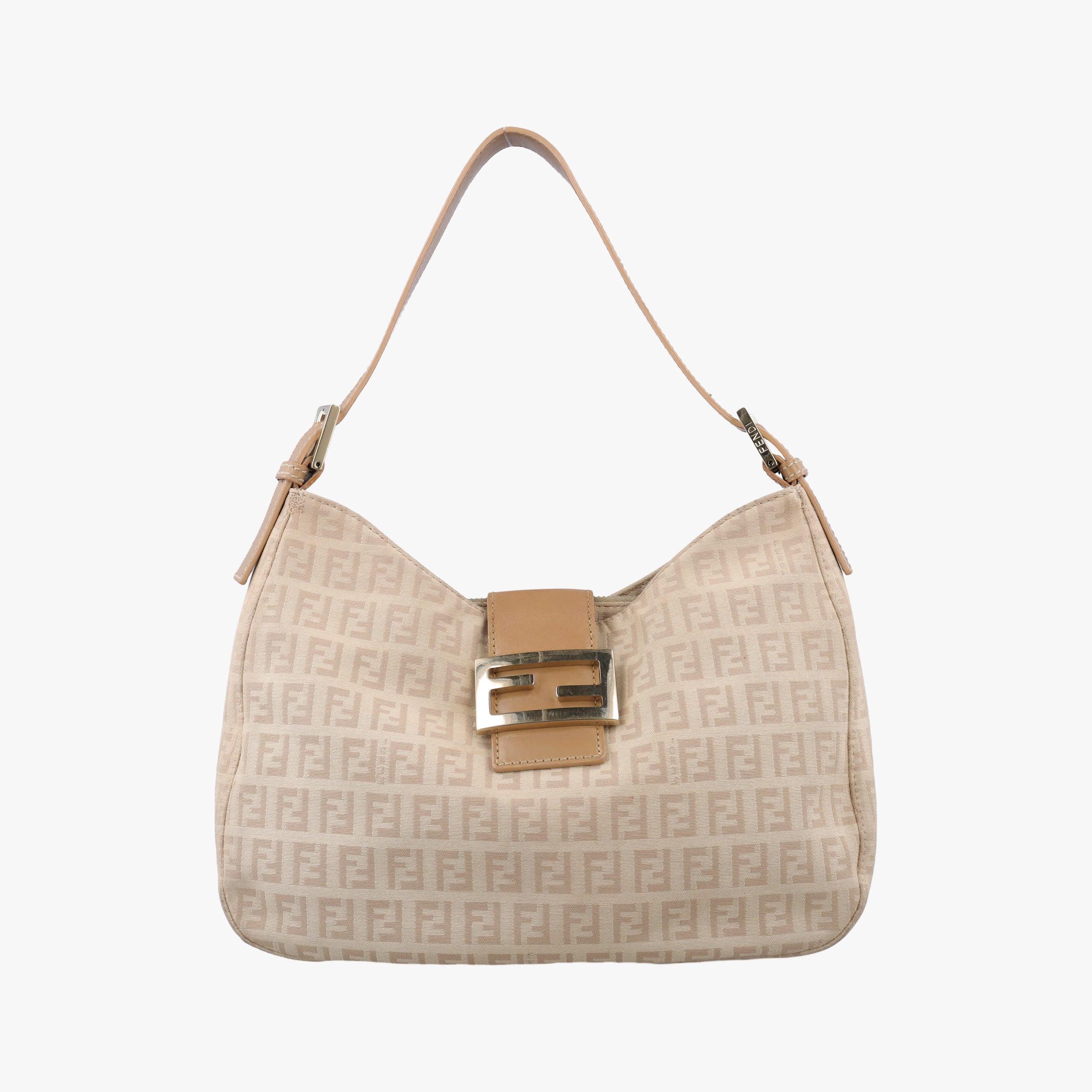 Pre-owned Fendi Zucchino Beige canvas 8BR036 handbag | stylenewstar
