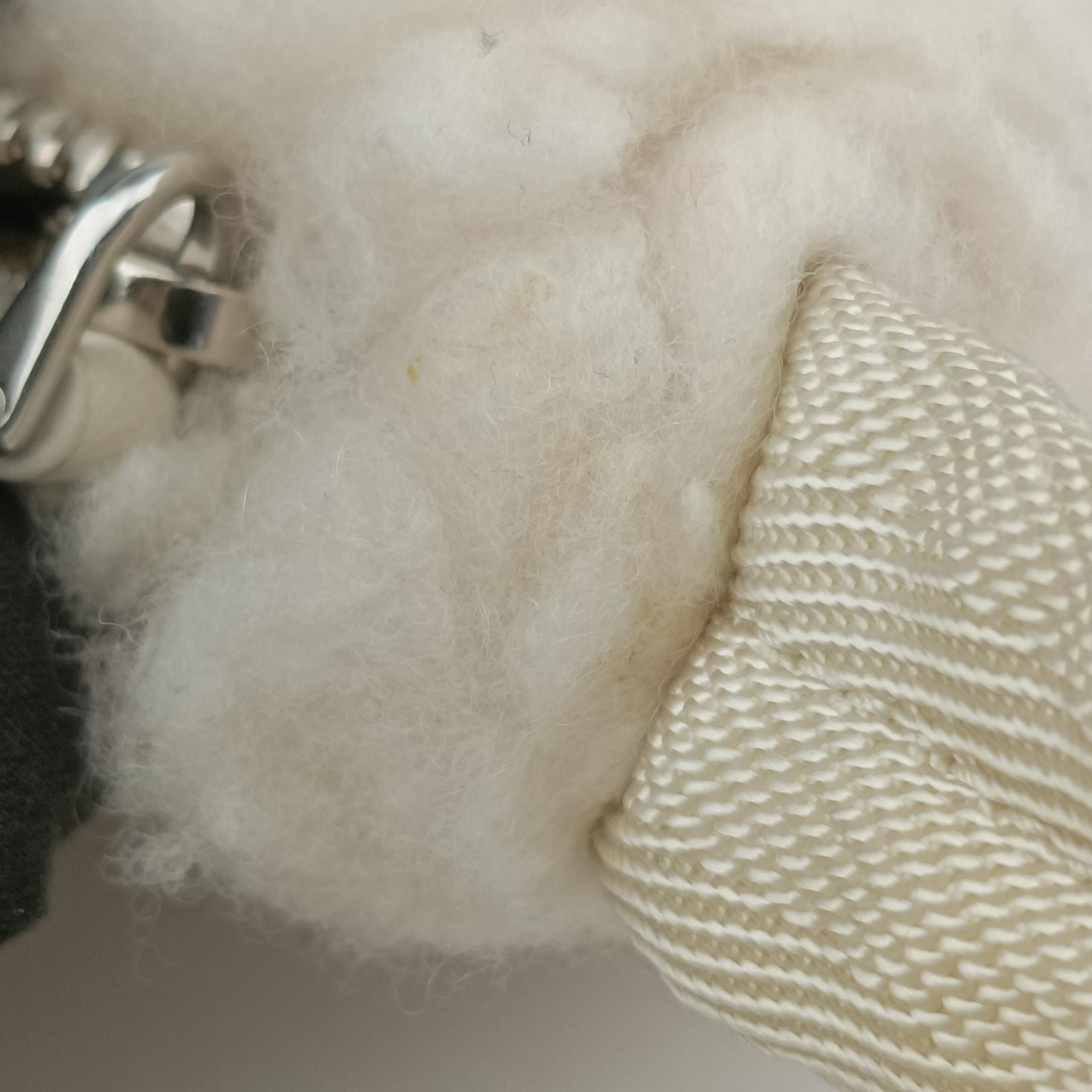 Pre-owned Prada Re-Edition 2000 White Sheep Fur × Nylon Trims 1NE515 handbag | stylenewstar