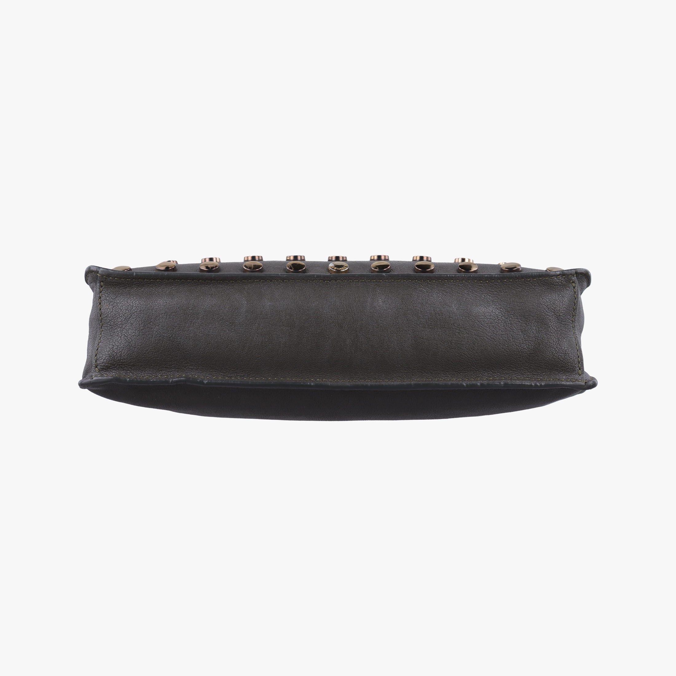 Pre-owned VERSACE Studded Medusa Green Leather  shoulderbag | stylenewstar